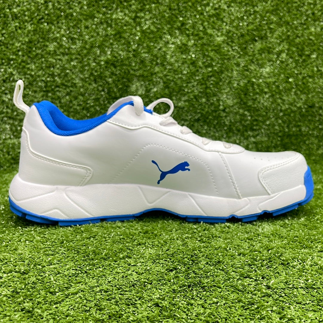 Puma White & Blue Team Royal Cricket Shoes - Lightweight & Durable for Men & Women - Perfect for Cricket Matches, Training & Outdoor Sports