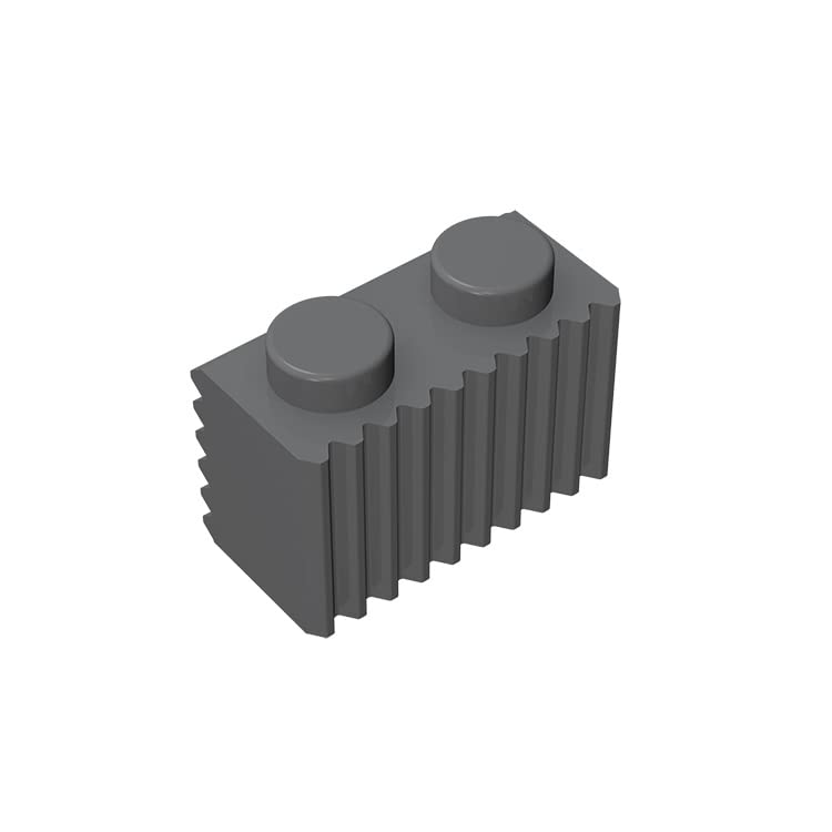200-Piece Dark Grey 1x2 Classic Building Bricks with Grille - Compatible with Lego Parts 2877 for Creative Construction & DIY Projects