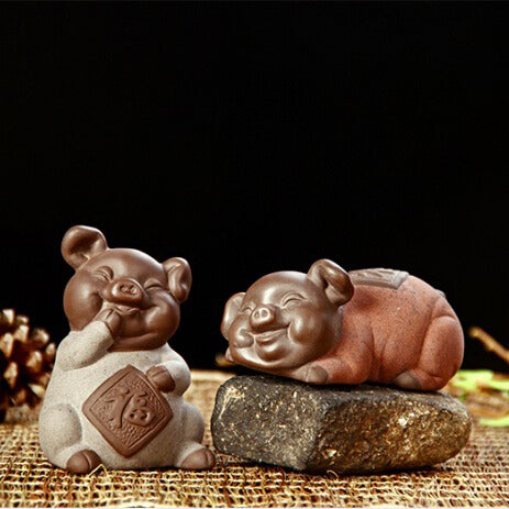 Adorable Pig-Shaped Tea Pet - Ceramic Tea Companion for Gongfu Tea Ceremony | Perfect Gift for Tea Lovers & Feng Shui Decor