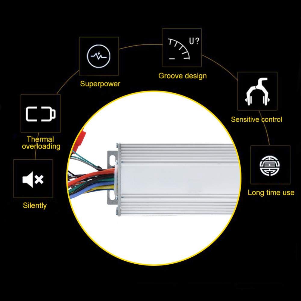 36V/48V Brushless Motor Controller - High Efficiency Electric Scooter Speed Controller for E-Bike, Scooter & Mobility Devices - Perfect for Commuting & Outdoor Adventures