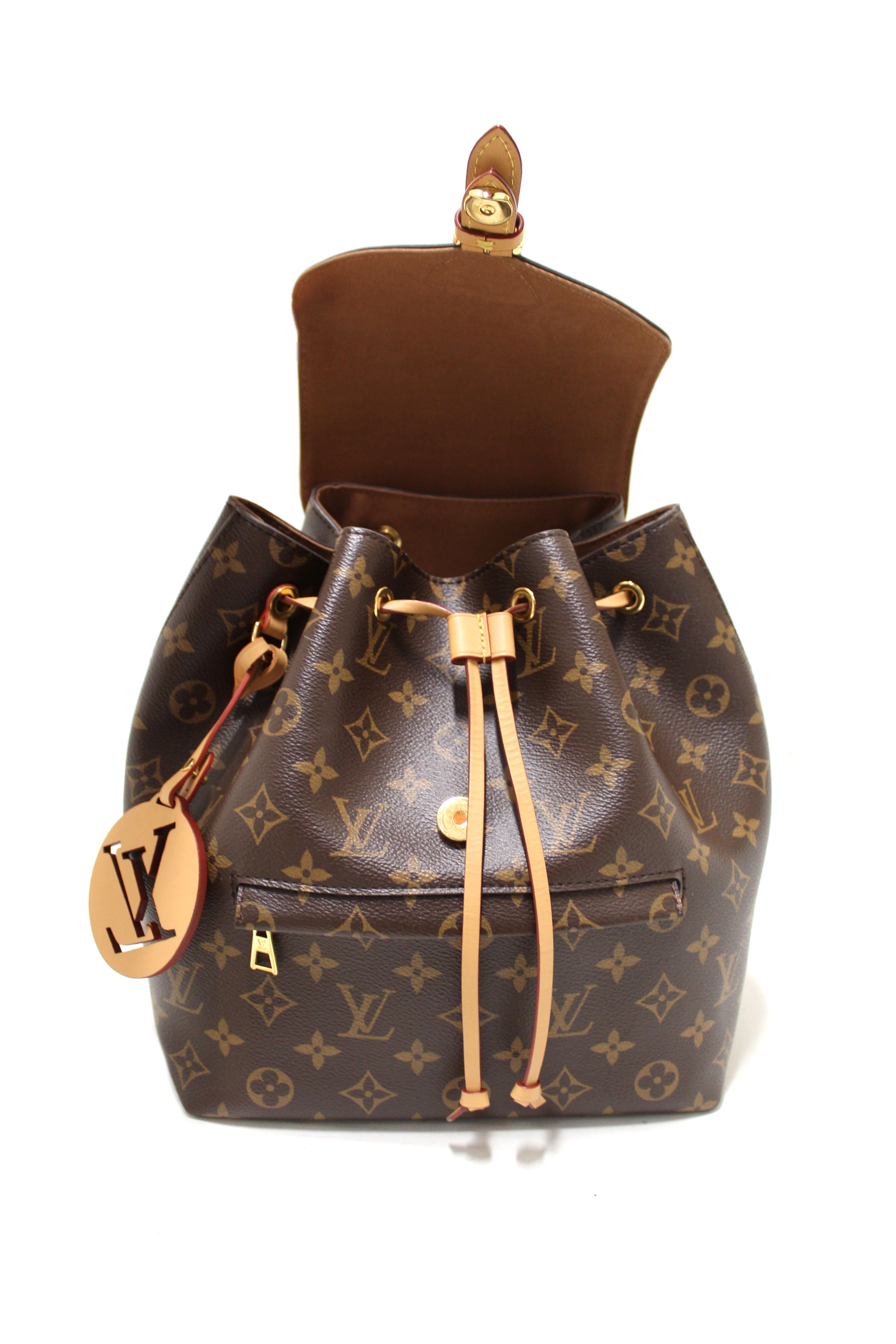 Authentic Louis Vuitton Monogram Canvas Montsouris PM Backpack - Luxury Brown Leather Backpack for Women, Travel & Everyday Use