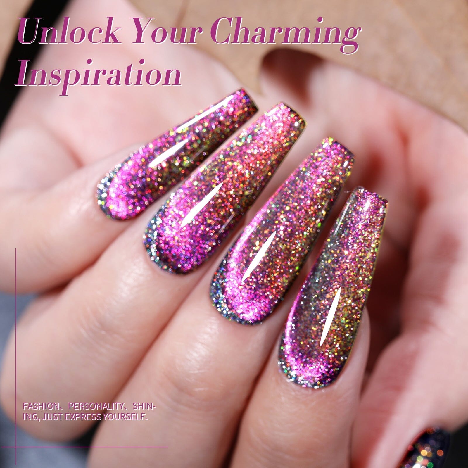 9D Reflective Cat Magnetic Gel Polish with Flakies #01 - 5ml for Stunning Nail Art & Salon Use