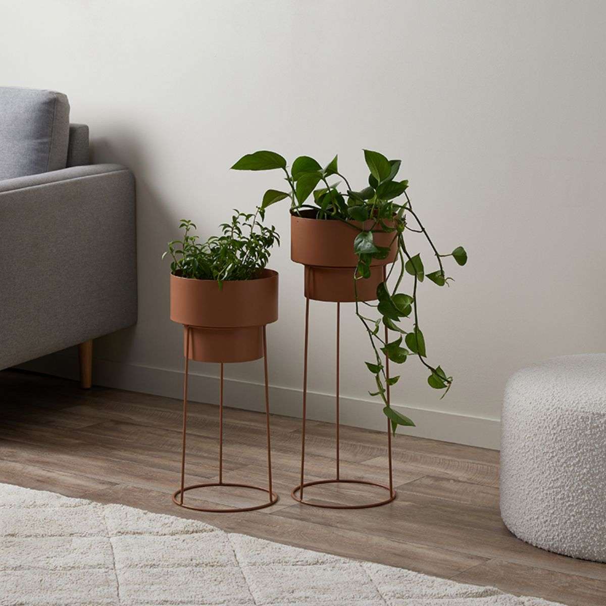 Constance Metal Plant Stand - Short Terracotta Flower Pot Holder for Indoor & Outdoor Decor | Perfect for Living Room, Patio, Garden, and Balcony
