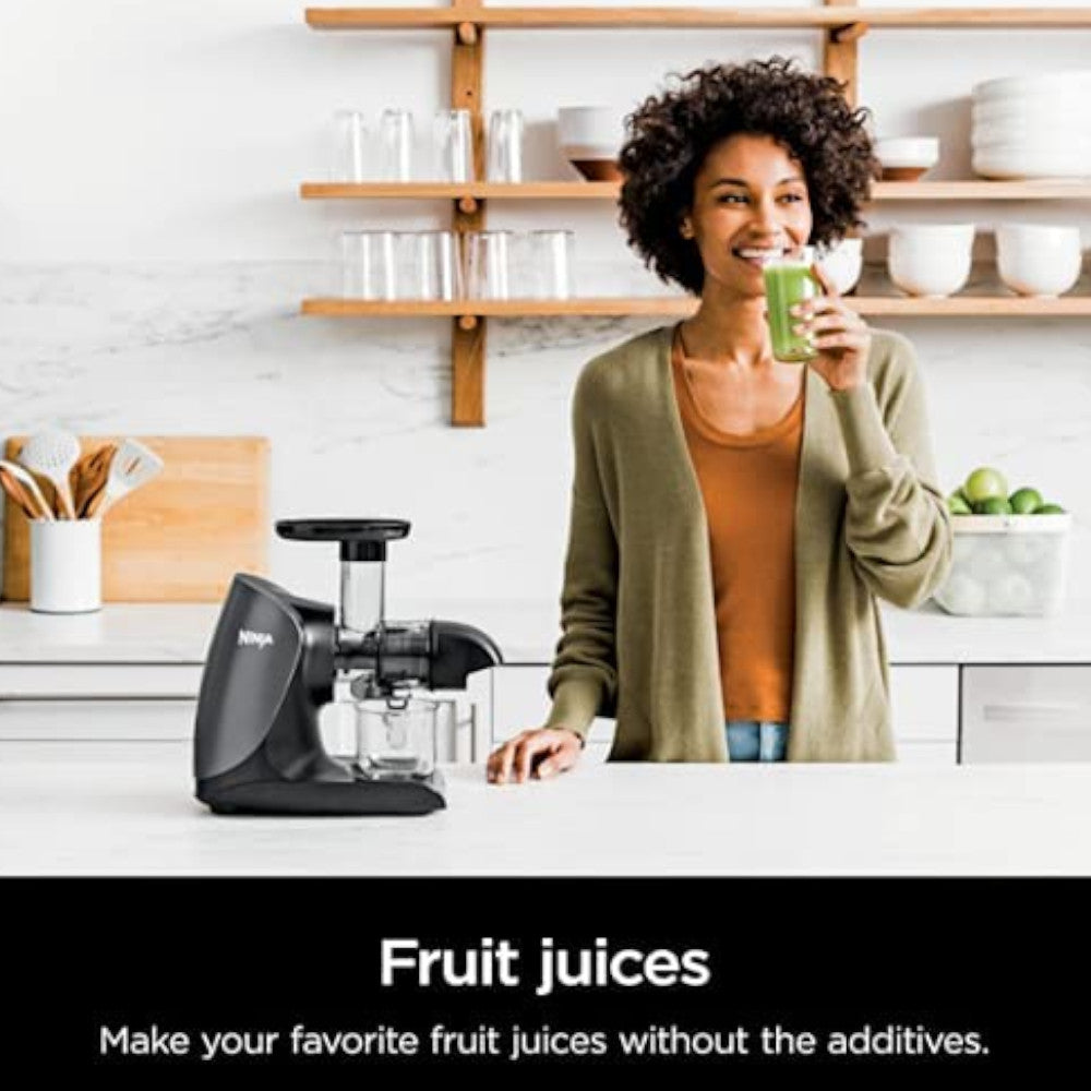 Ninja Cold Press Juicer Pro - Slow Masticating Juicer for Fruits & Vegetables - Factory Certified Refurbished with Home Essentials Warranty (Model JC101) - Perfect for Healthy Juicing at Home, Gym, or Office