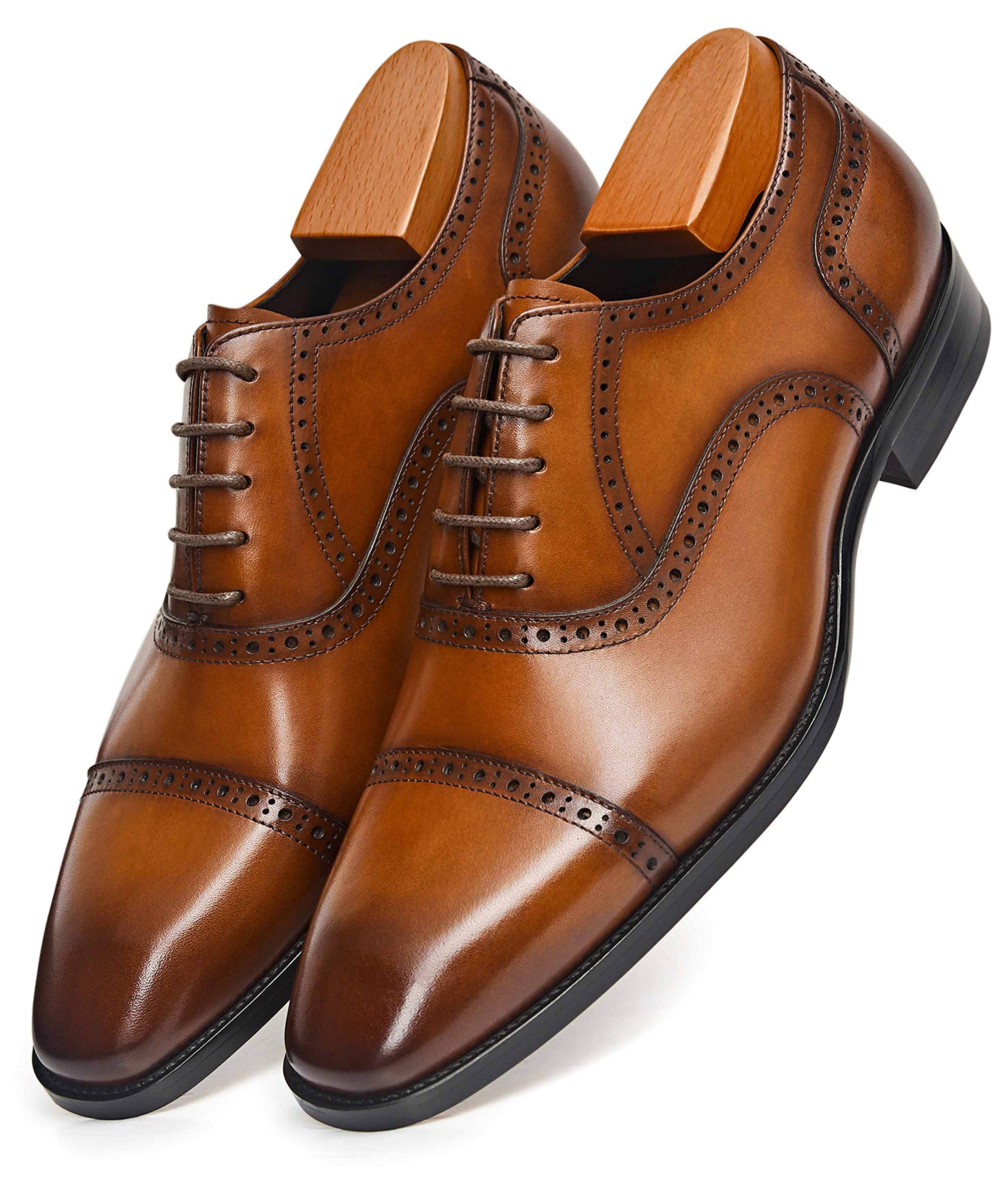 Premium Men's Oxford Dress Shoes - Genuine Leather Formal Business Shoes for Work, Wedding & Special Occasions
