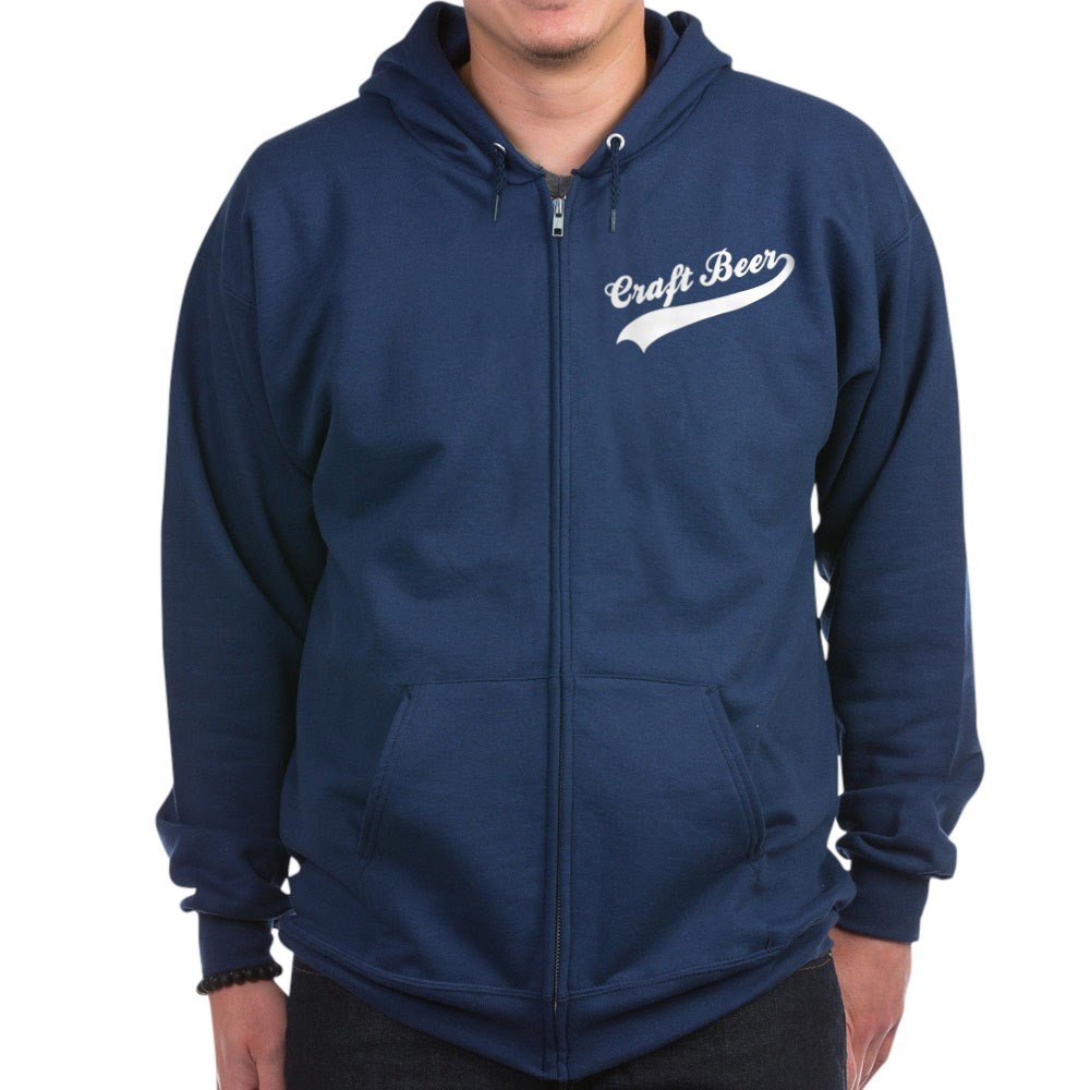 Craft Beer Zip Hoodie for Men & Women - Dark Color Pullover Hooded Sweatshirt | Perfect for Casual Wear, Outdoor Activities & Gifts