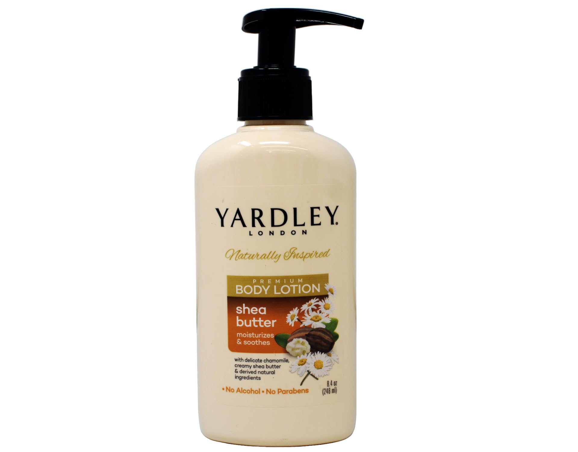 Yardley London Naturally Inspired Premium Body Lotion with Shea Butter & Chamomile | Alcohol-Free, Paraben-Free | Deeply Moisturizes & Soothes Dry Skin | 8.4 oz | Perfect for Daily Hydration & Relaxing Self-Care Routine