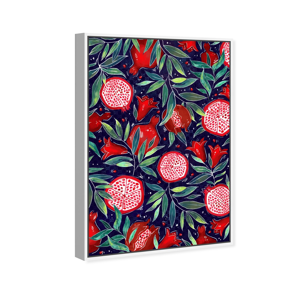 Blooming Tropical Flowers Framed Canvas Wall Art - White Cabin & Lodge Decor for Kitchen, Living Room, Bedroom | Nature Inspired Floral Print for Home & Office