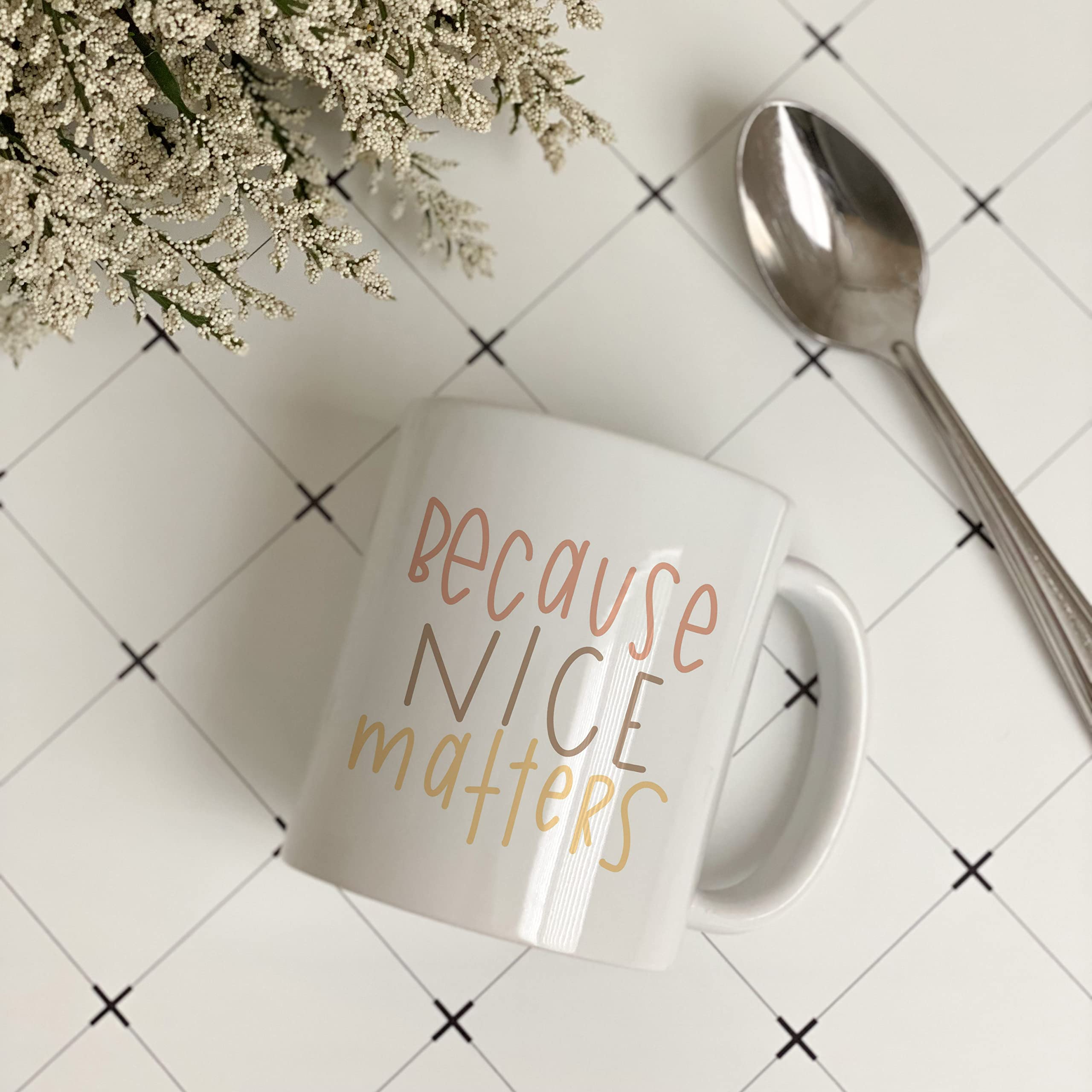 Inspirational Coffee Mugs with Quotes - 11oz Kindness Cup for Office & Home Use