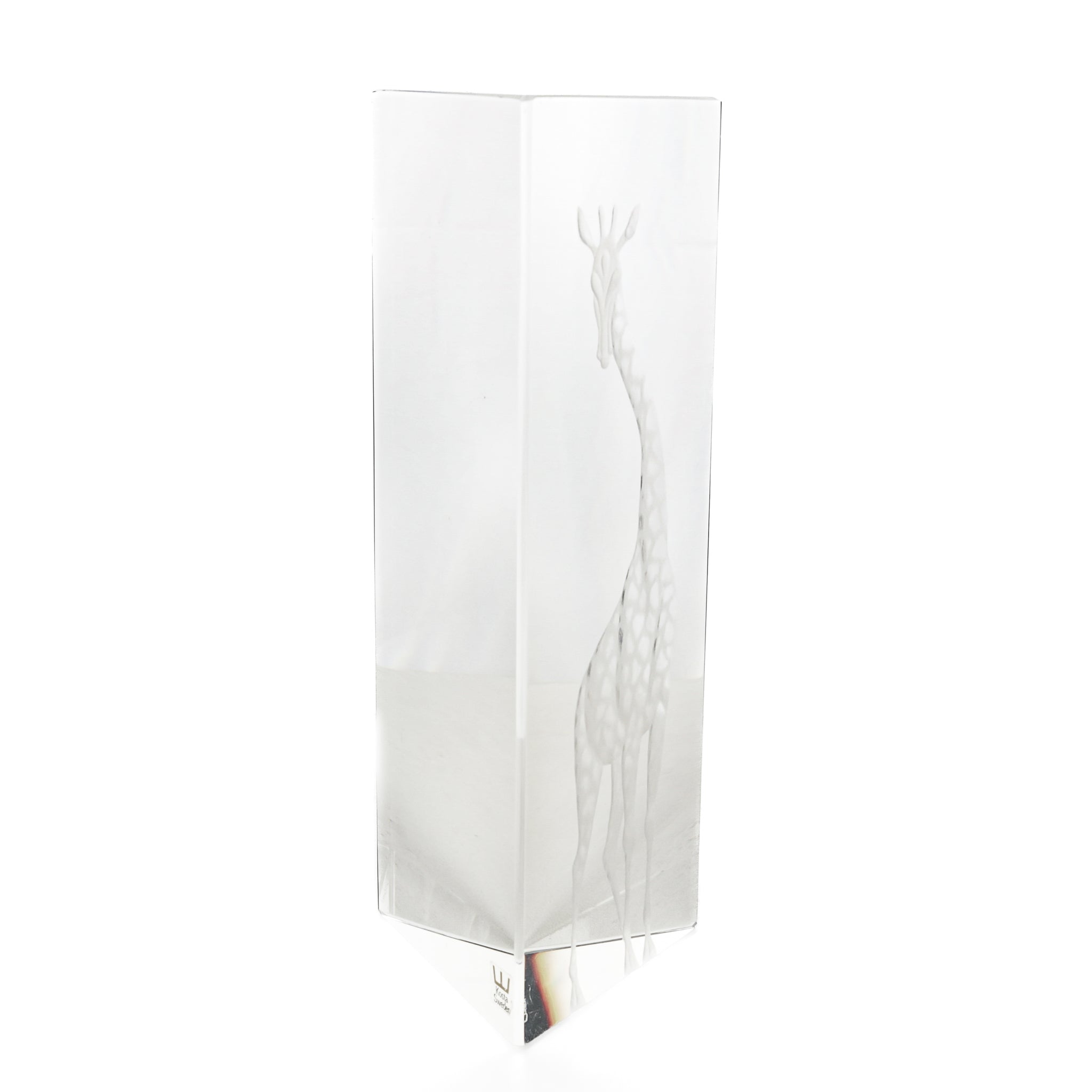 KOSTA Vicke Lindstrand Crystal Giraffe Prismatic Sculpture - Handmade Glass Art Decor for Home, Office & Gift Giving