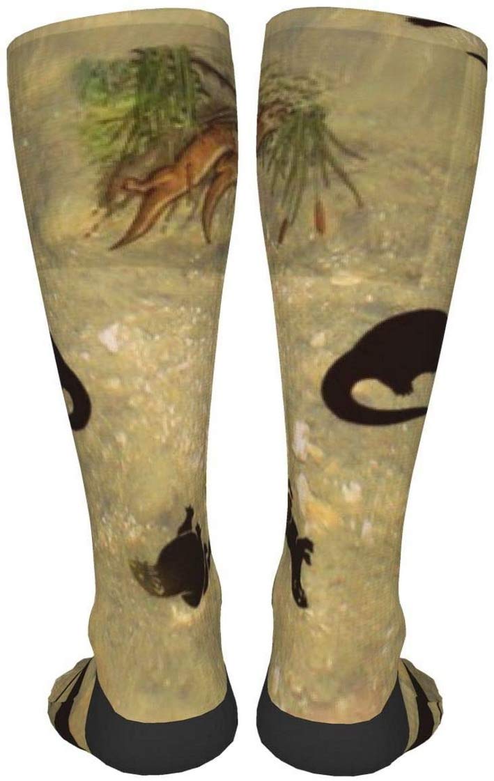 Unisex River Otters Compression Socks - Crazy Patterned Fun Long Cotton Over-The-Calf Socks for Running, Travel & Work - Breathable Support for Athletes & Nurses