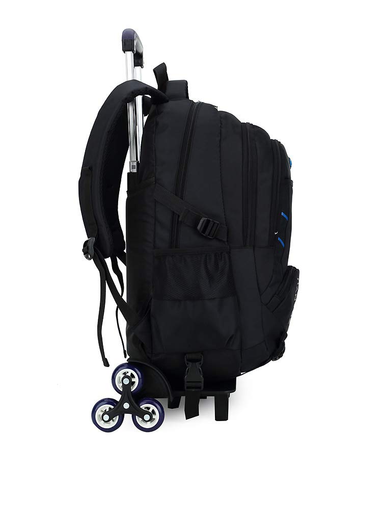 YUB Rolling Backpack with Wheels - Durable Trolley School Bag for Boys & Girls, Kids Travel Backpack in Green - Perfect for School, Travel & Daily Use