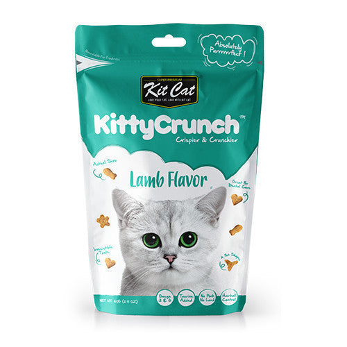 Kit Cat Kitty Crunch & Breath Bites Cat Treats - 60g (Beef, Tuna, Salmon, Chicken, Seafood, Lamb Flavors) - Dental Care Snacks for Fresh Breath - Perfect for Training Rewards & Bonding Time with Your Cat