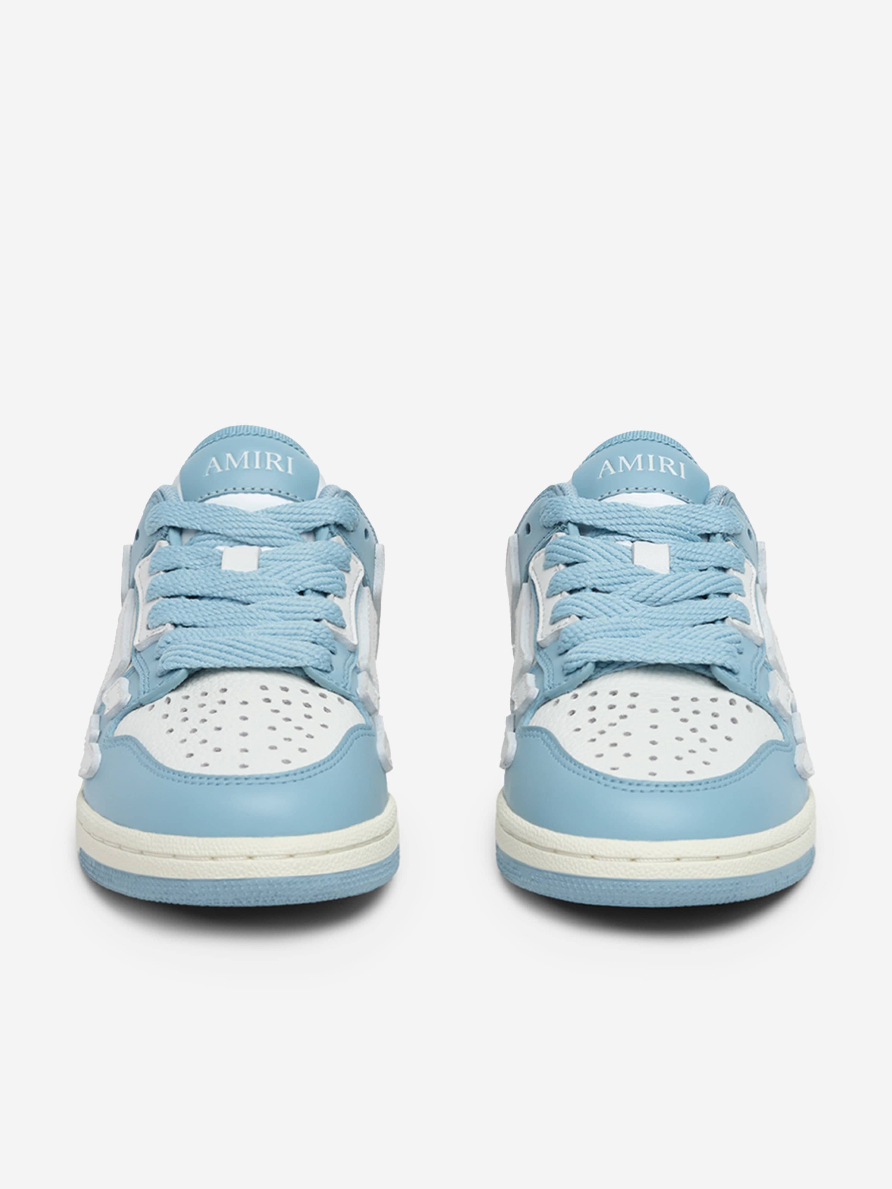 Amiri Kids Blue Leather Skel Top Low Trainers - Stylish Sneakers for Boys & Girls, Perfect for School, Casual Wear & Outdoor Activities