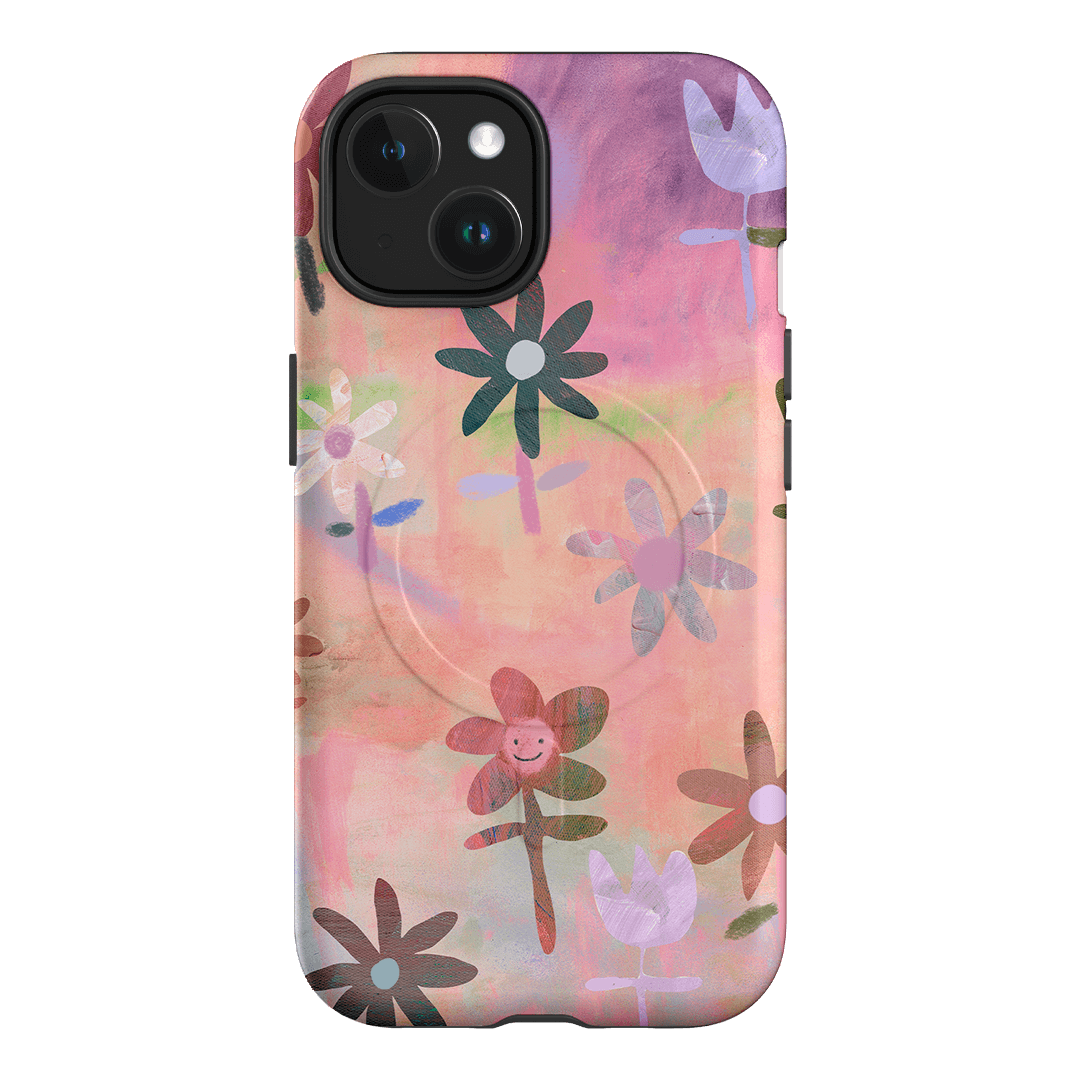 Premium Lazy Daisy Floral Phone Case - Shockproof & Slim Design for iPhone 15/14/13/12/Pro/Max - Perfect for Everyday Use, Travel & Outdoor Activities