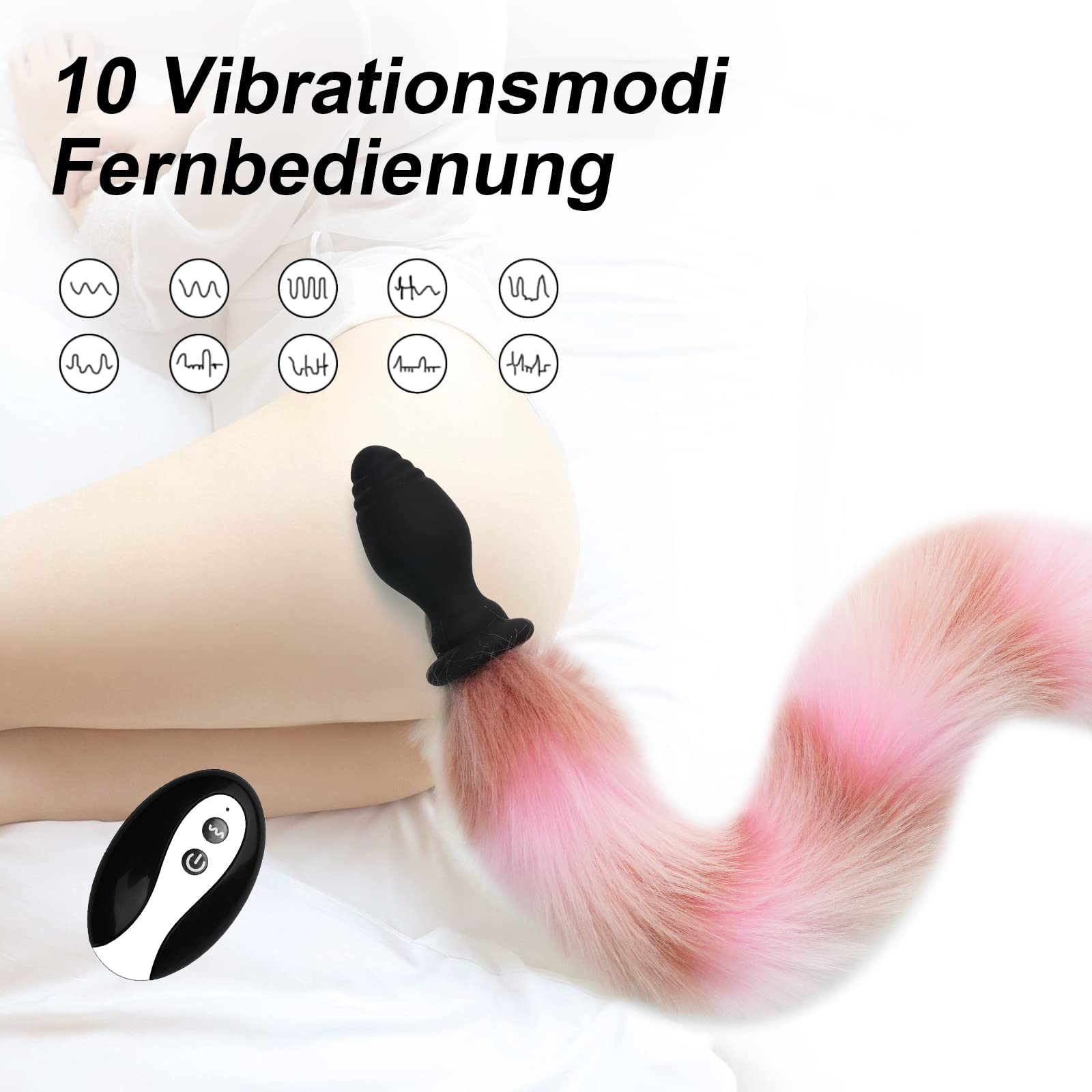 Fluffy Fox Tail Butt Plug - Smooth Silicone Anal Plug with Long Fox Tail for Women, Role Play & Cosplay - Perfect for BDSM, Adult Play & Fantasy Costume Accessories (Mix Colors)