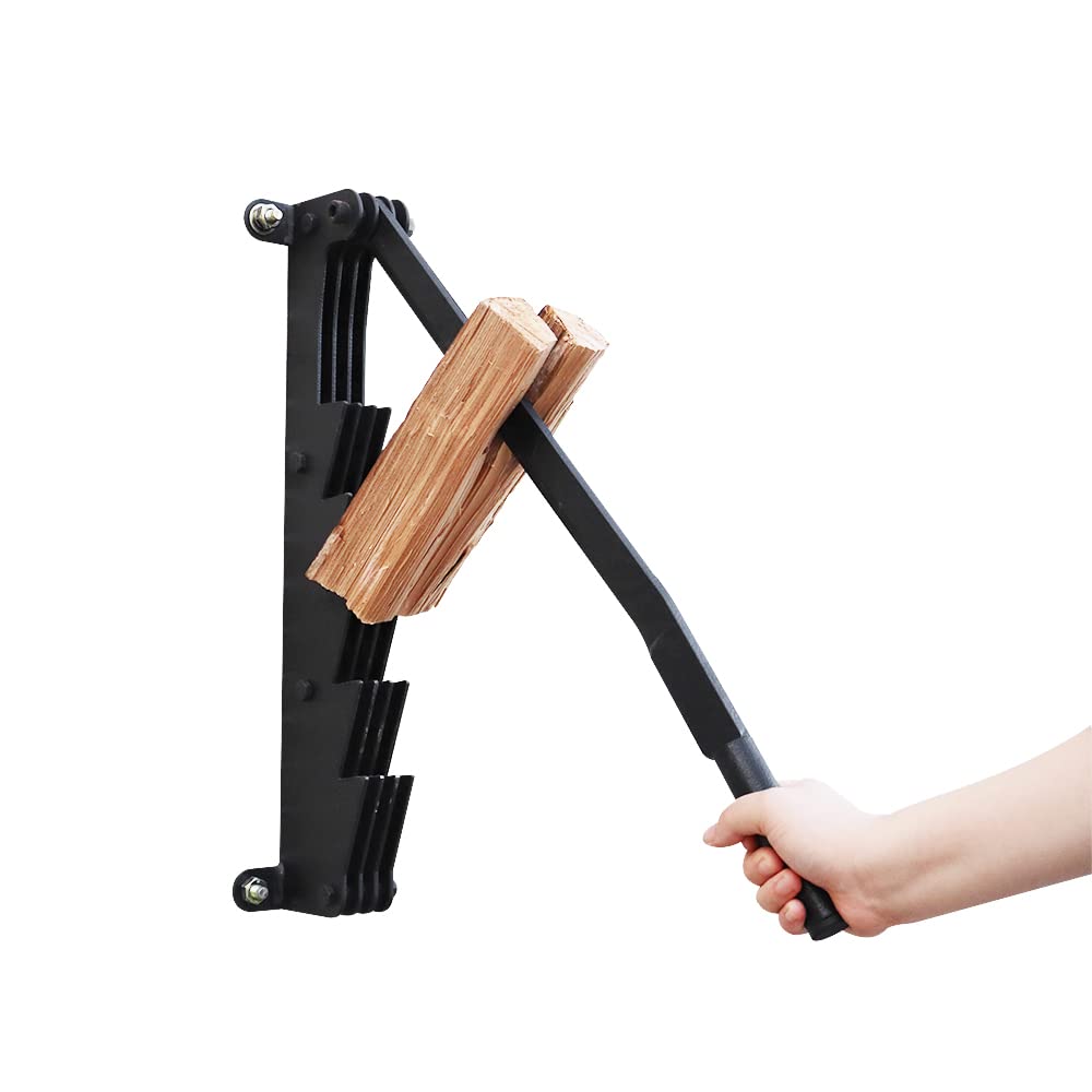 Best Carbon Steel Wall Mounted Firewood Splitter - Heavy Duty Manual Log Splitter & Kindling Maker for Indoor/Outdoor Use - Perfect for Fireplaces, Wood Stoves & Camping