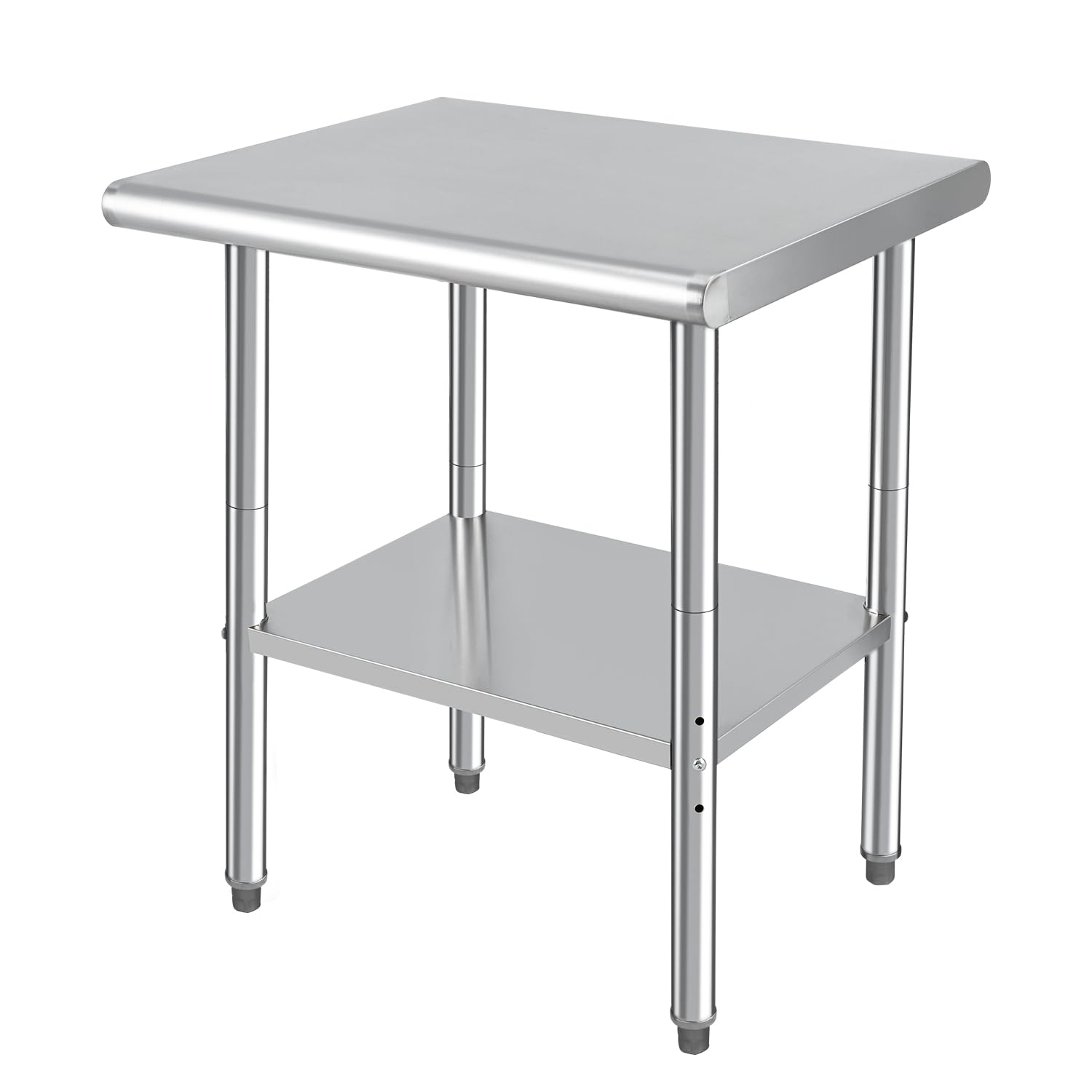 Commercial Stainless Steel Food Prep Table 24x30 Inches - NSF Certified Kitchen Work Table with Adjustable Shelf & Non-Slip Plastic Feet - Heavy Duty Restaurant, Home, Hotel Use for Food Preparation, Baking & Catering
