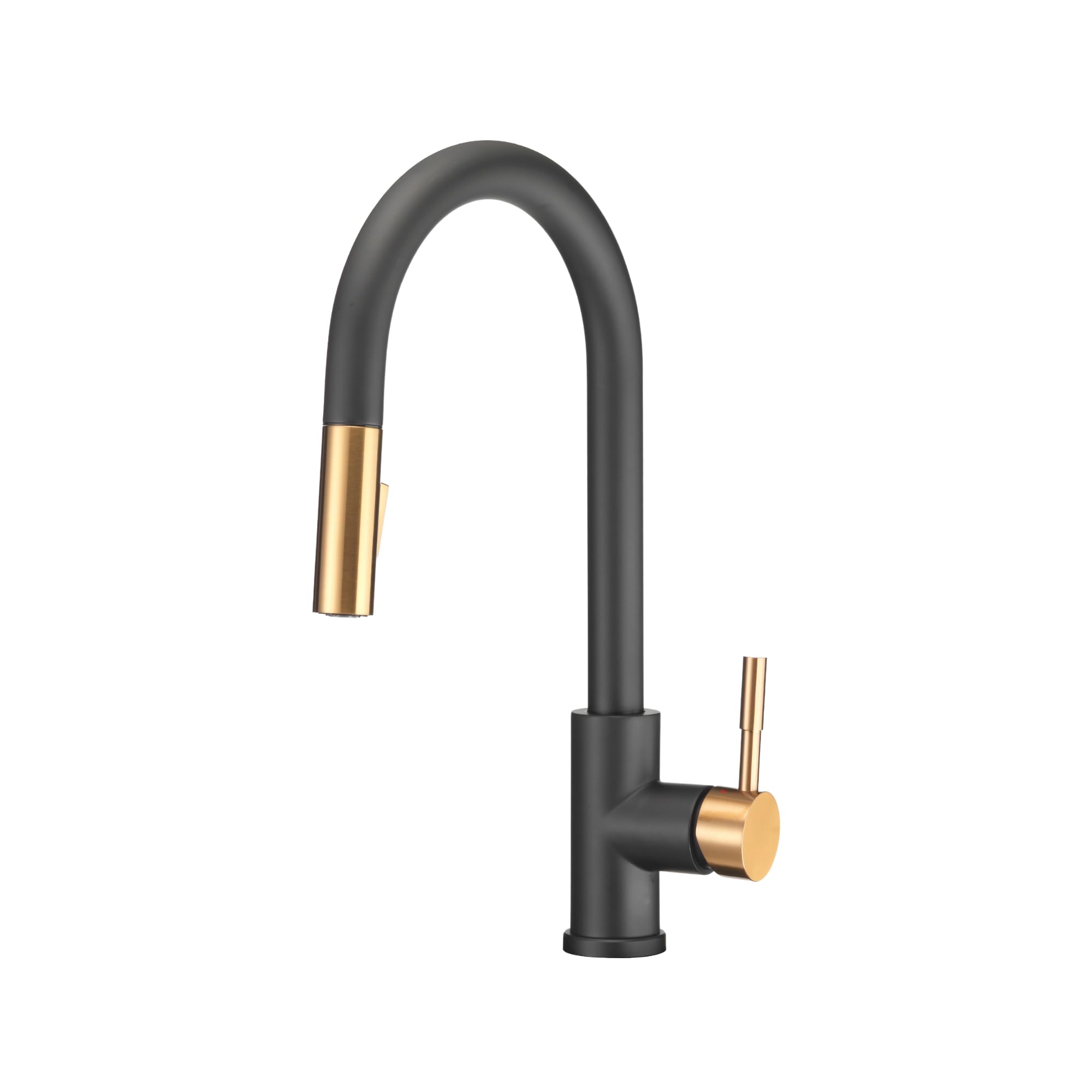 Dura Faucet RV Streamline Single Handle Pull-Down Kitchen Sink Faucet with Optional Deck Plate - Matte Black or Rose Gold Finish for RV, Camper, Tiny Home & Mobile Kitchen Applications