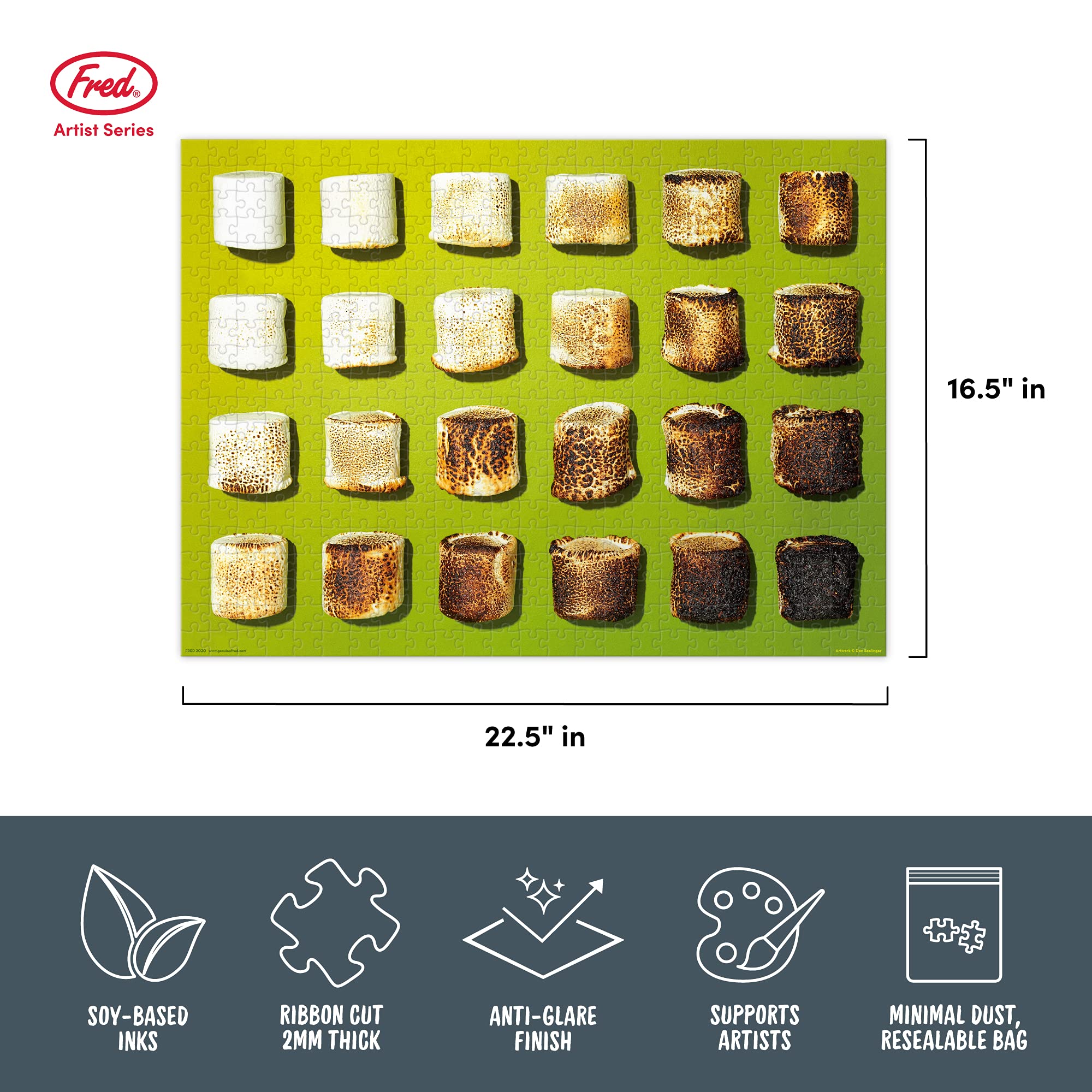 Genuine Fred MARSHMALLOWS 500-Piece Jigsaw Puzzle by Dan Saelinger - Fun Family Game Night Activity & Home Decor