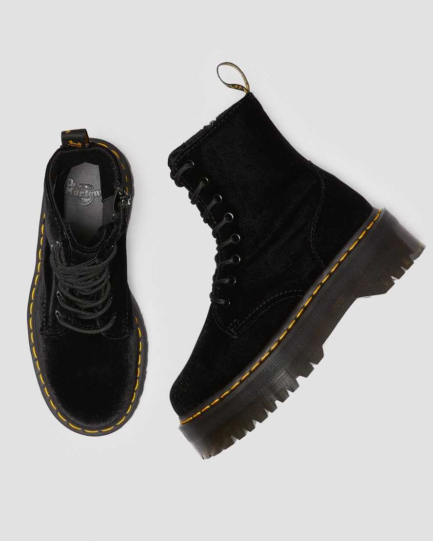 Dr. Martens Jadon Black Vegan Leather Platform Boots for Women - Chunky Sole Punk Style Booties Perfect for Concerts, Festivals & Edgy Streetwear Outfits