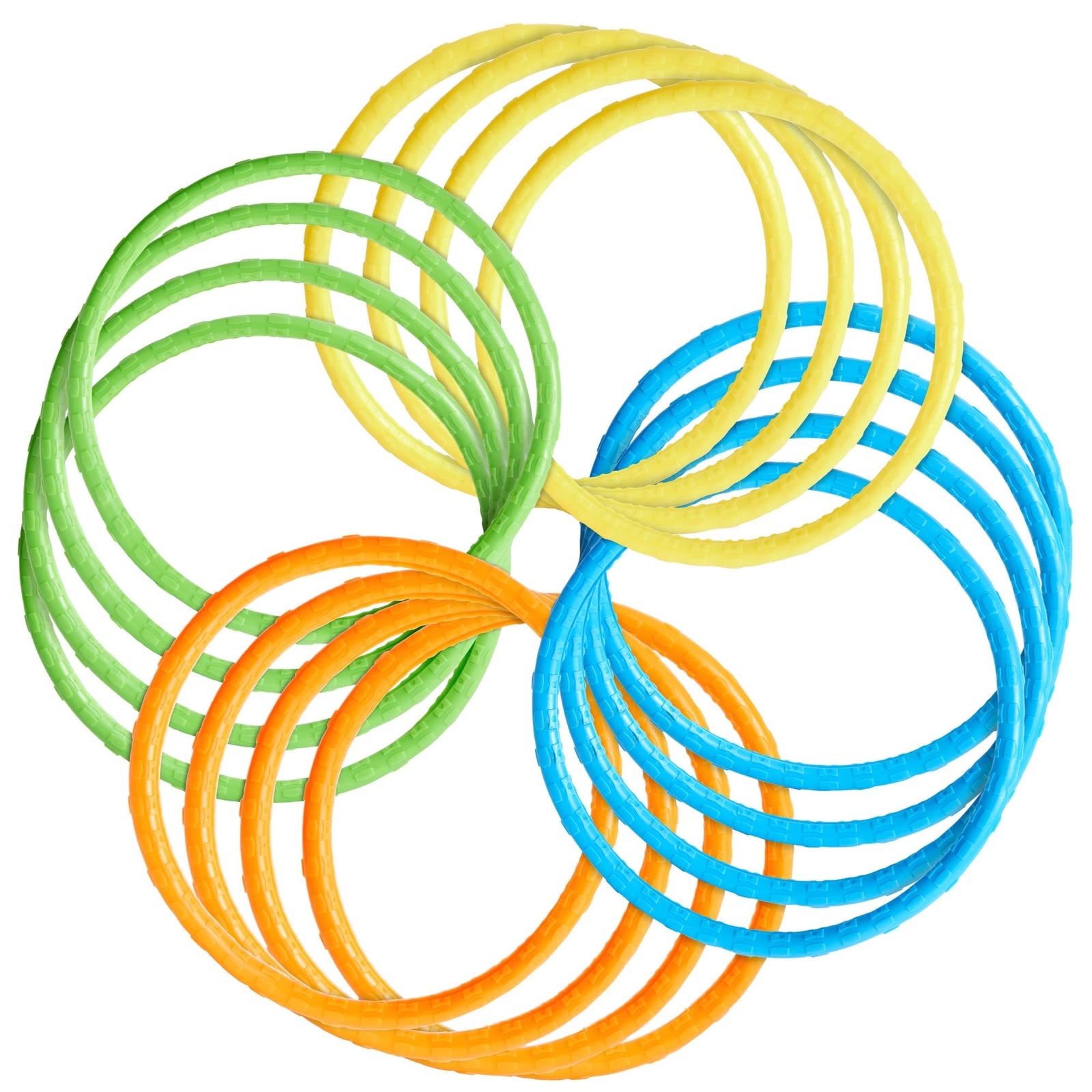 BLUE PANDA 12 Pack Colorful Pool Dive Rings for Kids - 6 Inch Underwater Swimming Toys, Sinking Pool Games for Summer Fun - Perfect for Pool Parties, Swimming Lessons & Backyard Water Play