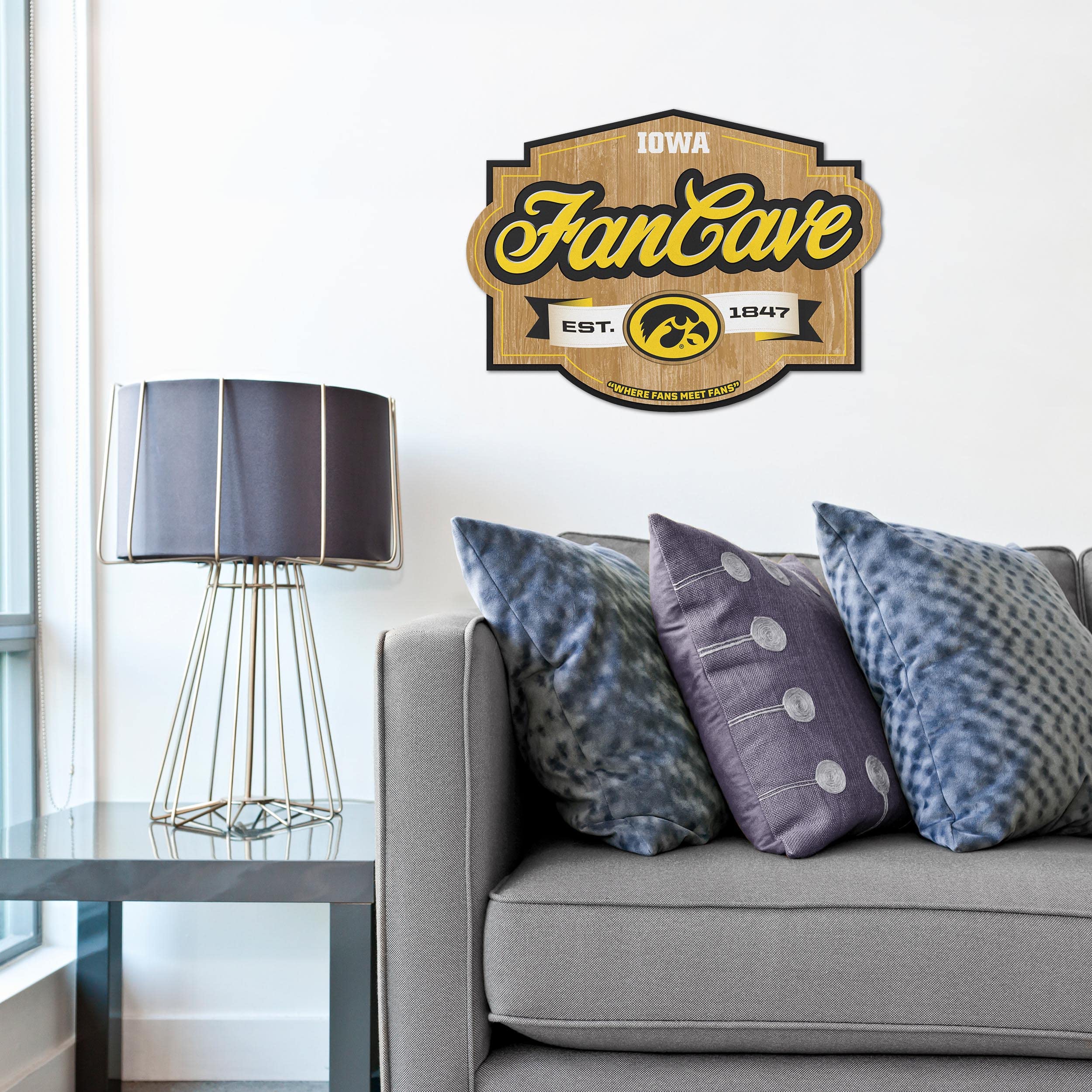 YouTheFan NCAA Fan Cave Sign - Custom College Sports Room Decor for Game Day, Man Cave & Tailgating - Perfect Gift for Football & Basketball Fans