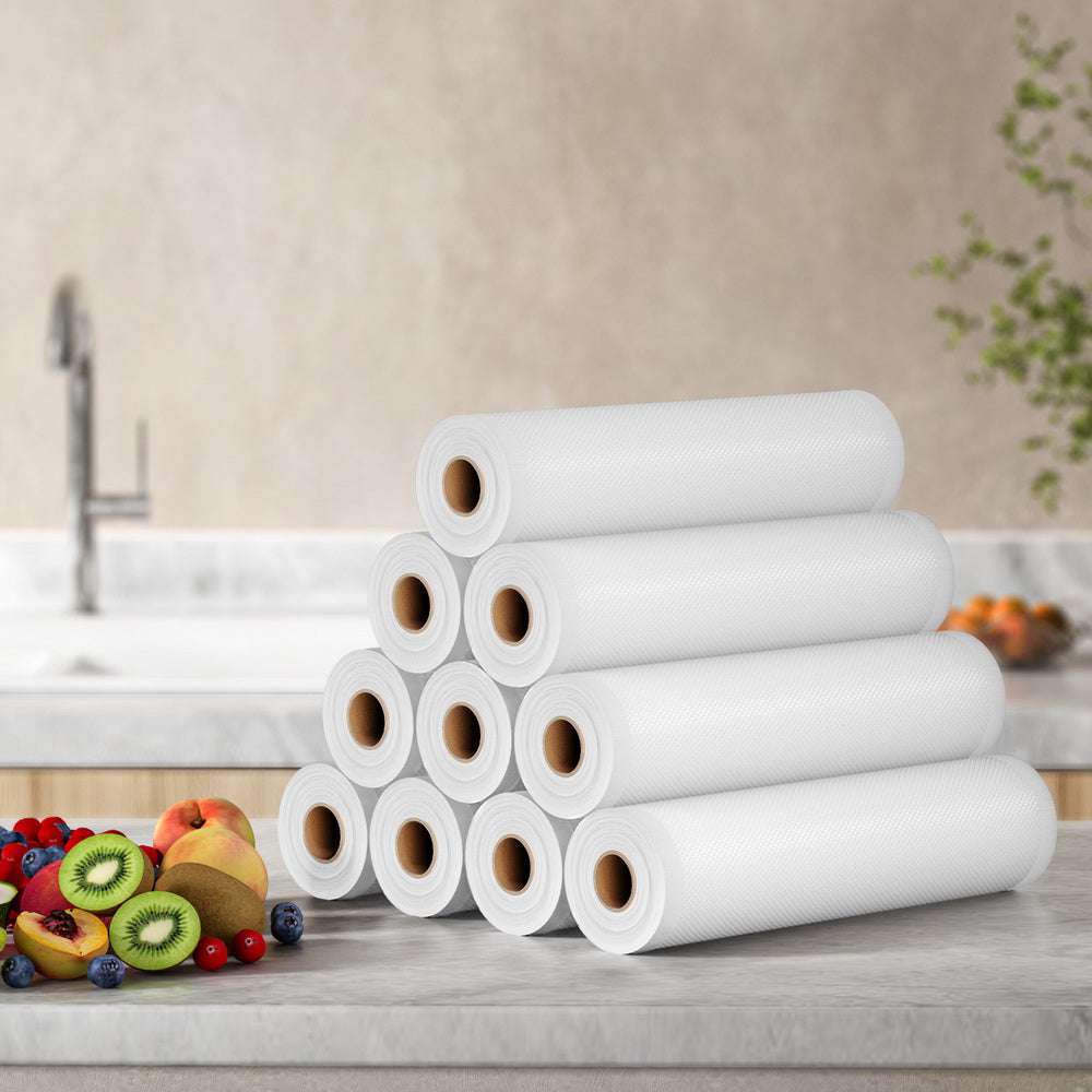 10 Rolls Vacuum Sealer Bags for Food Storage - 28cm x 6m Heat Sealable Bags - Perfect for Sous Vide, Meal Prep & Long-Term Food Preservation
