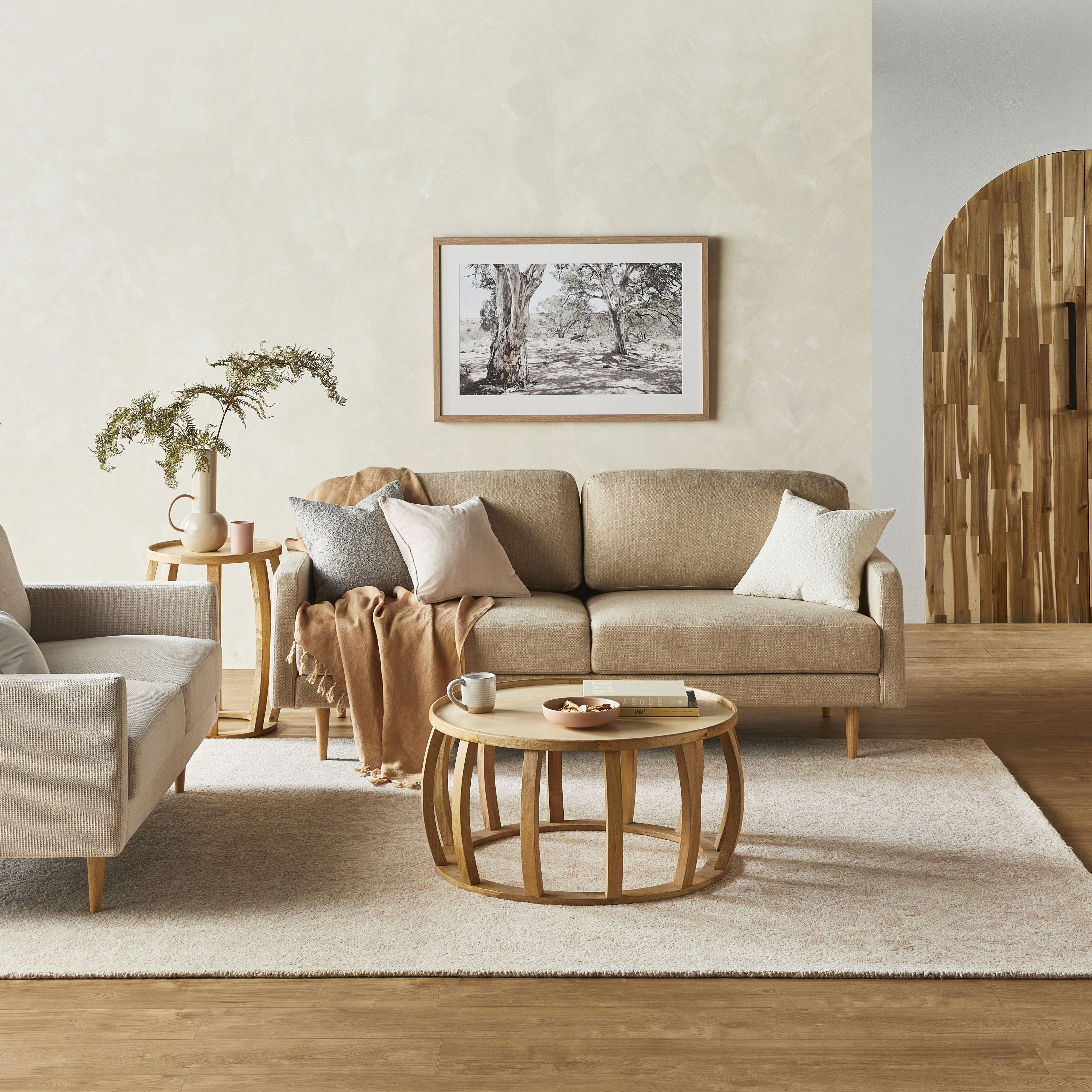 Boden 3-Seater Sofa in Amalfi Parchment - Modern Living Room Furniture for Small Spaces & Apartments