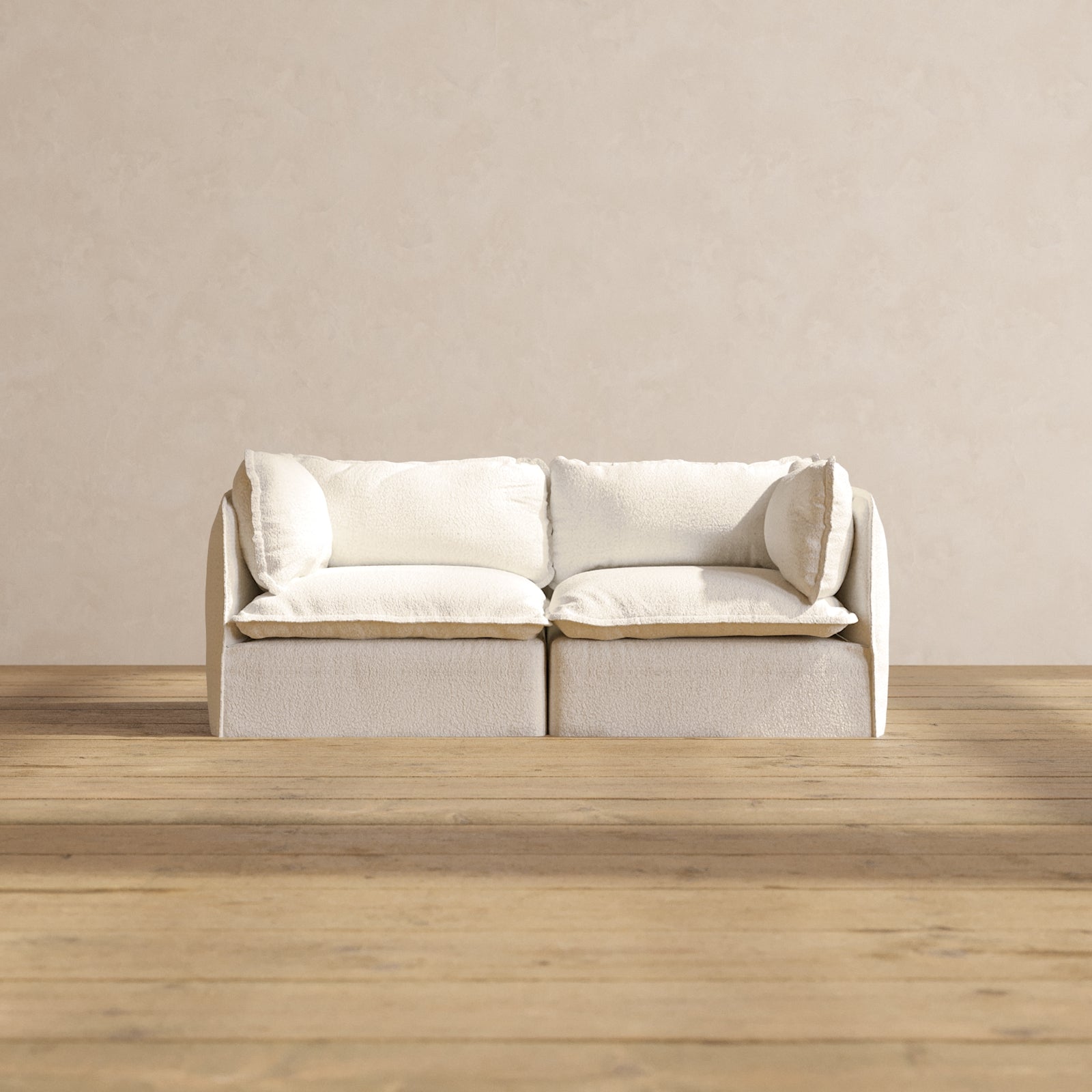 Premium Modular Performance 2-Seater Sofa in Luxurious Mousse Fabric - Perfect for Living Rooms, Home Theaters & Office Lounges