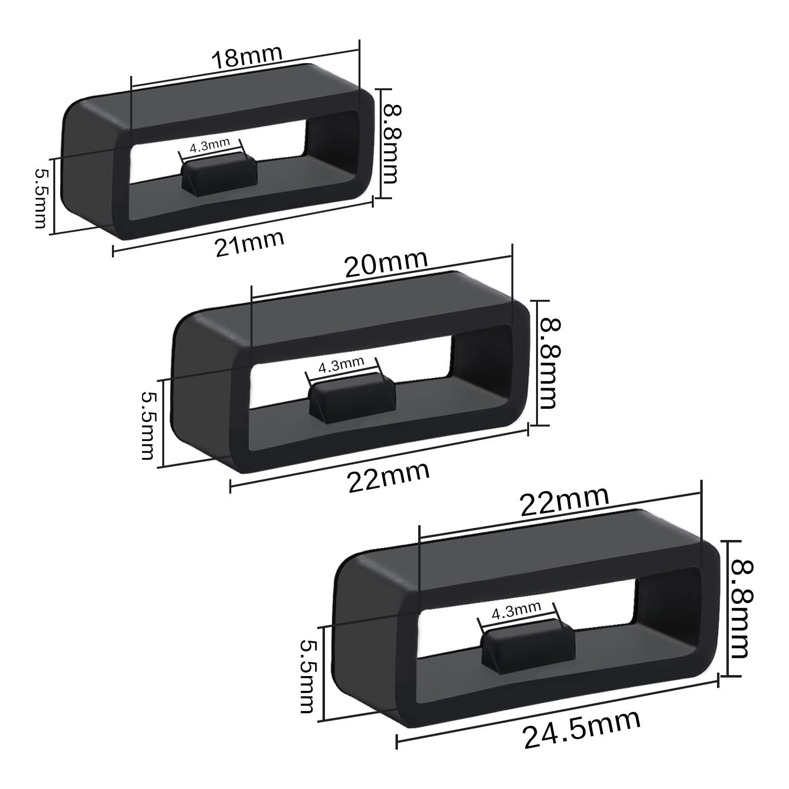 6 Pcs Silicone Watch Band Loops - Sport Watch Strap Holder for Smartwatches - Secure & Durable for Running & Workouts