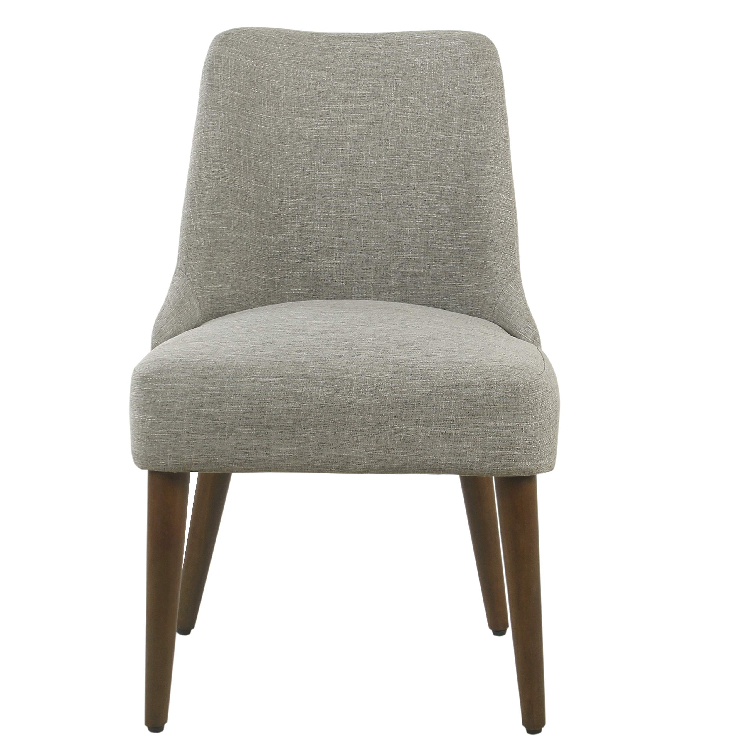 Homepop Upholstered Gayle Slide Dining Chair - Gray Woven Fabric, Single Modern Dining Room Chair for Kitchen, Living Room & Office Decor