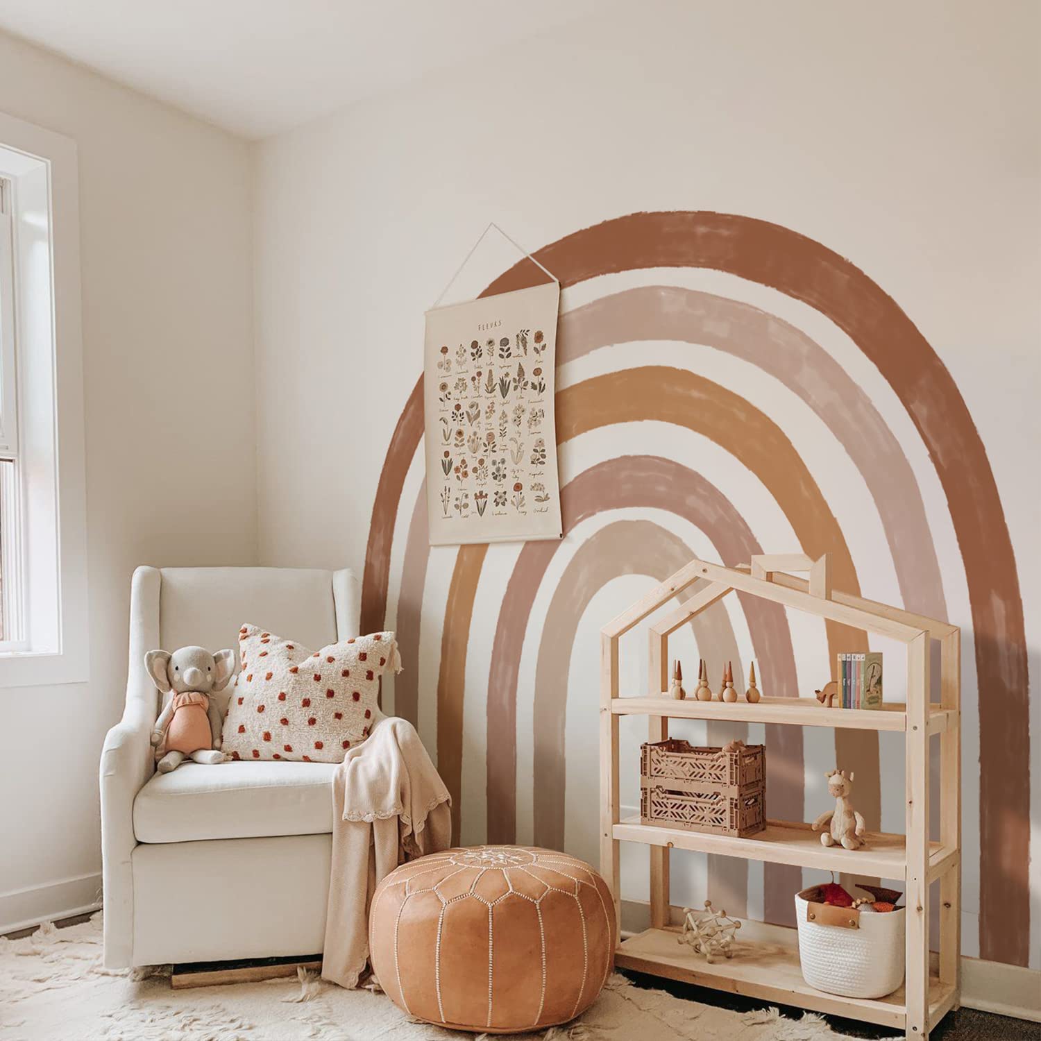 Funlife Large Rainbow Wall Mural Stickers - Peel and Stick Watercolor Boho Wall Decals for Girls Bedroom, Kids Nursery & Playroom Decor - 78.74
