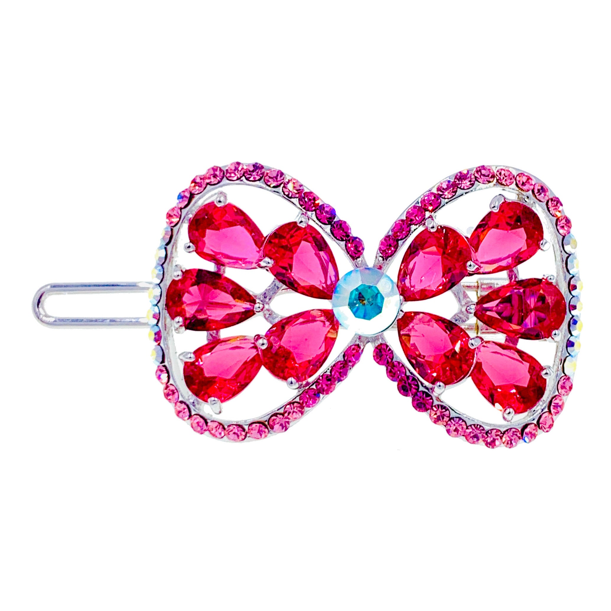 Aubrieta Bow Hair Clip with Swarovski Crystals - Elegant Hair Accessory for Weddings, Parties & Special Occasions