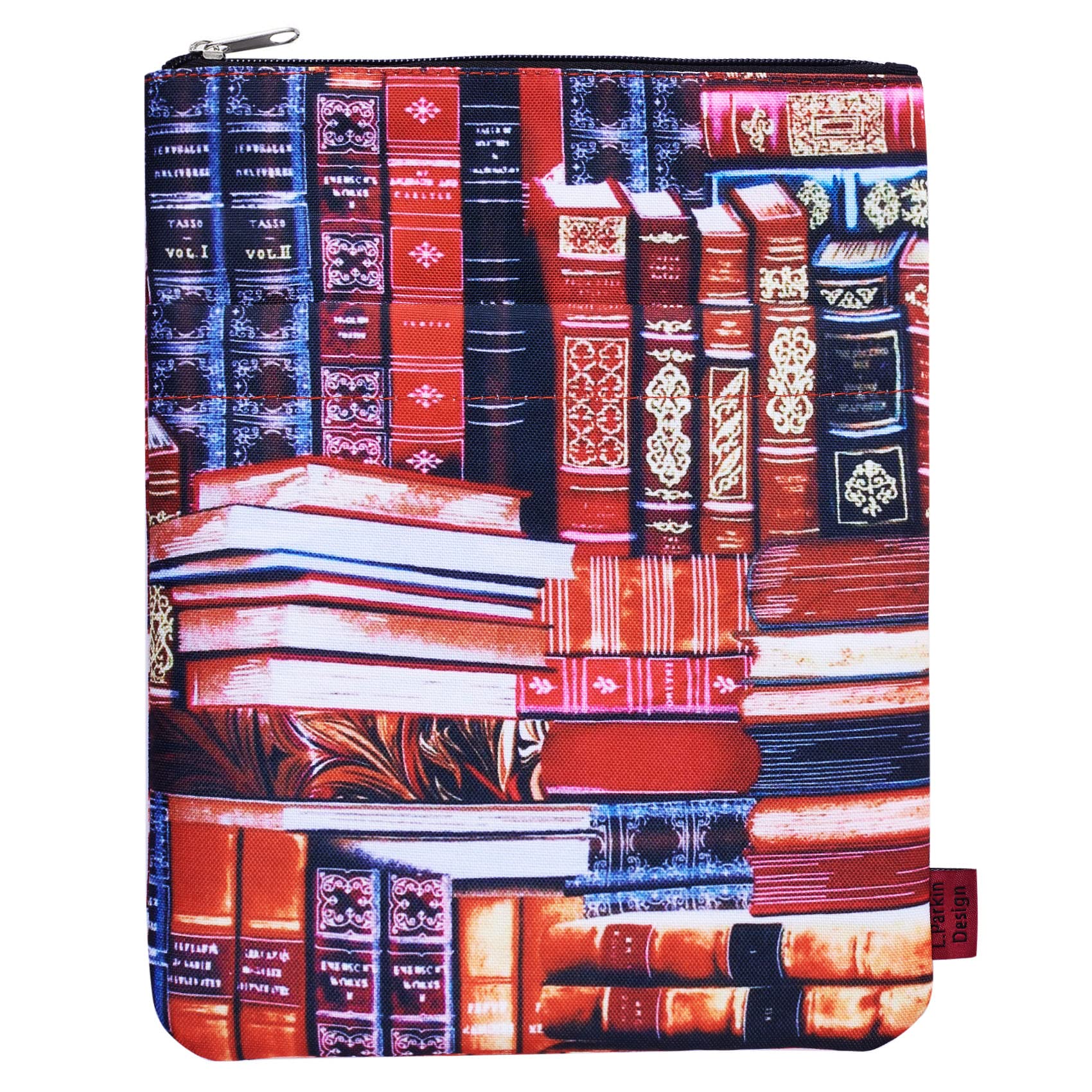 LParkin Classic Bookcase Book Sleeve Cover - Zippered Book Protector for Paperbacks (11x8.5 Inch Medium) - Perfect Gift for Book Lovers - Ideal for Travel, School & Library Use