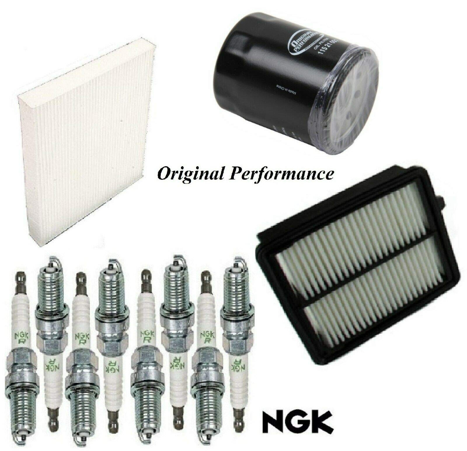 8USAUTO Complete Tune Up Kit - Air Filter, Cabin Filter, Oil Filter & Spark Plugs for 2010-2014 Honda Insight 1.3L L4 Engine | Improve Performance & Fuel Efficiency | Perfect for DIY Car Maintenance & Engine Tune Ups