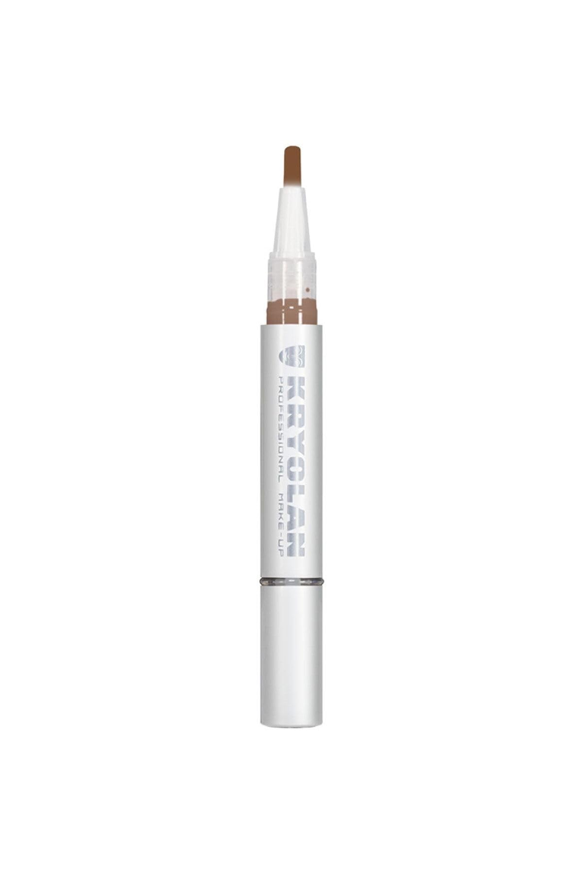 Kryolan Premium Lightweight Ultra Brush-on Concealer - Long-lasting Makeup Cream for Dark Circles & Under Eye Corrector - Seamless Coverage with Built-in Brush - Perfect for Daily Use, Photo Shoots & Professional Makeup