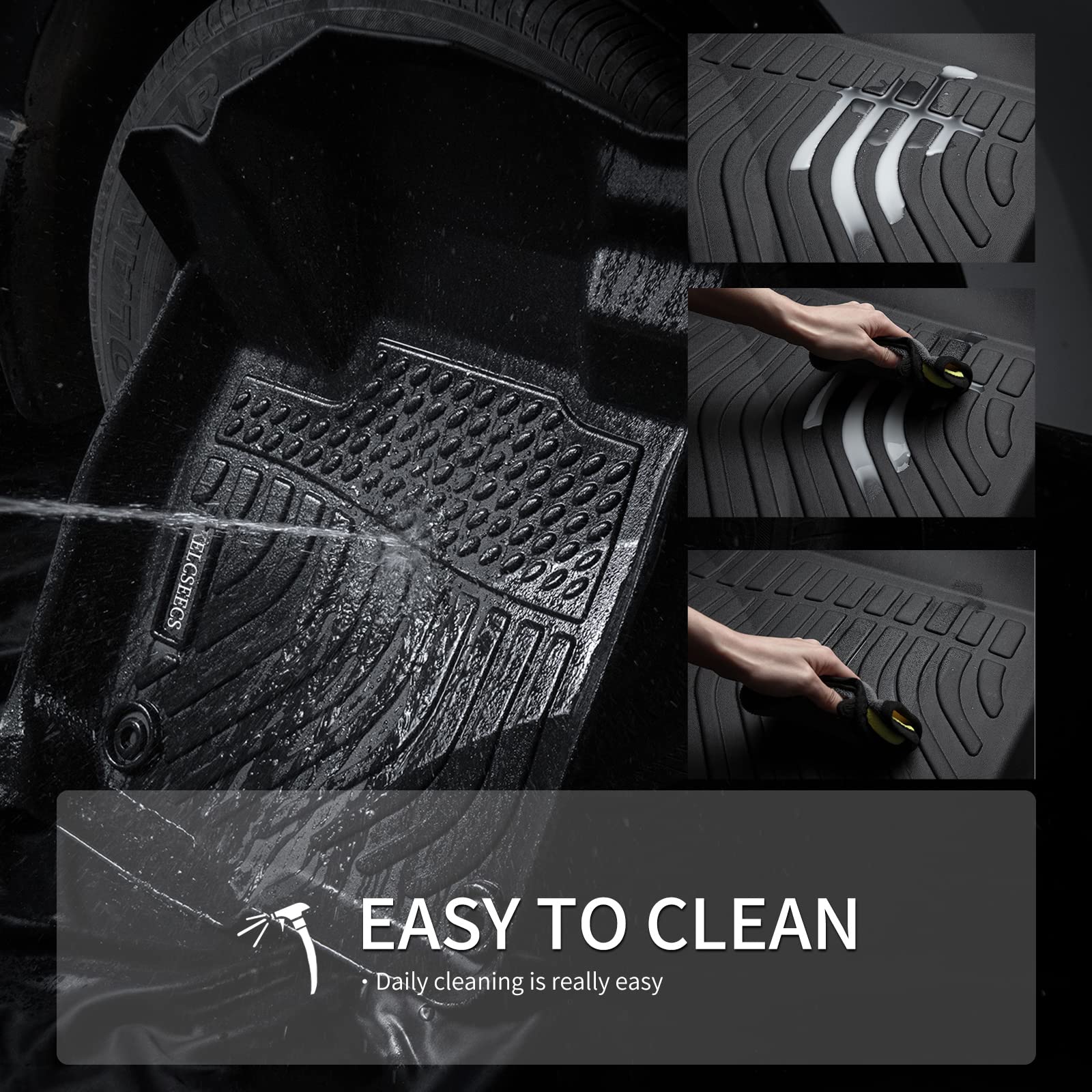 KELCSEECS® Custom Fit All-Weather TPE Floor Mats & Cargo Liner for 2018-2022 Honda Accord/Accord Hybrid - Full Set Front & Rear Row Black Car Accessories | Perfect for Daily Commuting, Road Trips & Winter Protection
