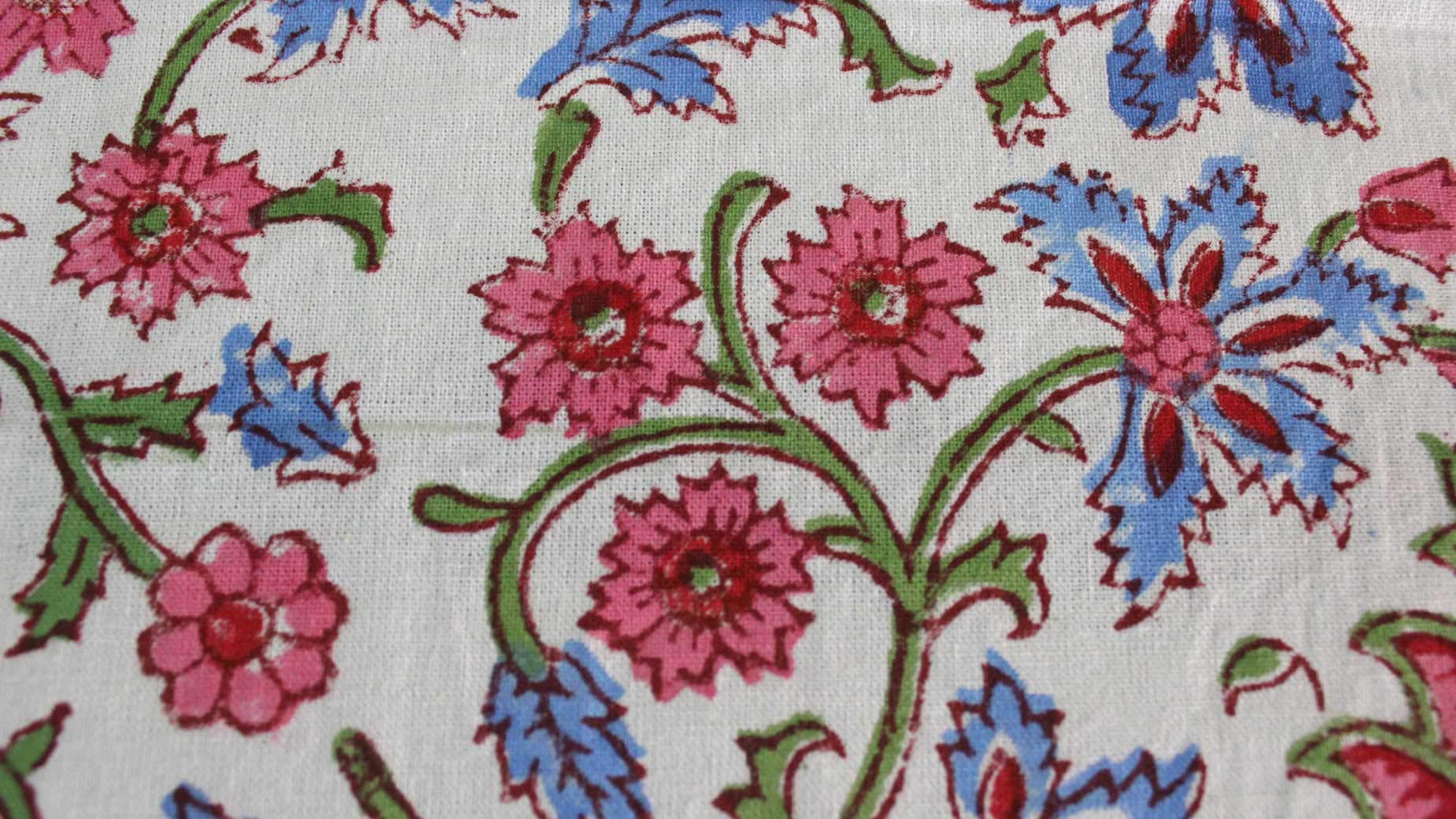 100% Cotton Hand Block Print Tablecloth - Washable & Durable 60x90 Inch Rectangular Table Cover for Easter, Thanksgiving, Christmas, Weddings - Pink Floral Farmhouse Dining Decor - Perfect for Holiday Parties, Fall Decorations & Special Occasions