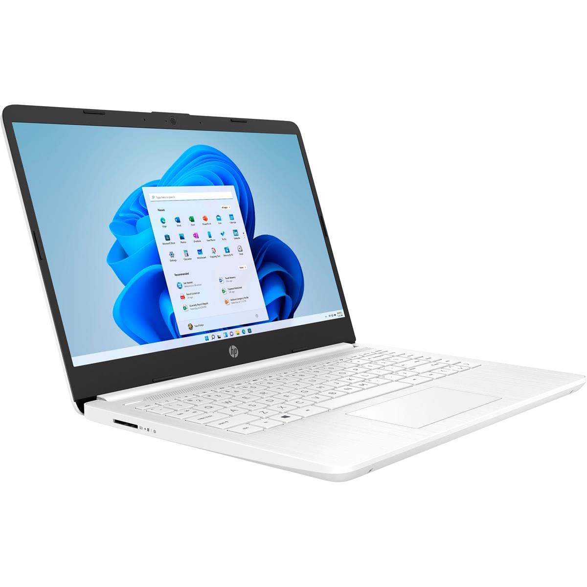 HP 14-dq0032dx 14-inch HD Laptop - Intel Celeron N4020 1.1GHz, 4GB RAM, 64GB eMMC Storage, Windows 11 Home S Mode (Snowflake White) - Perfect for Students, Home Office & Light Computing