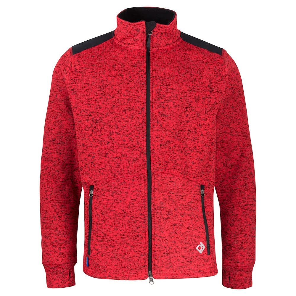 Men's Heathered Fleece Jacket - Medium, Red | Warm Winter Outerwear for Hiking, Camping & Casual Wear