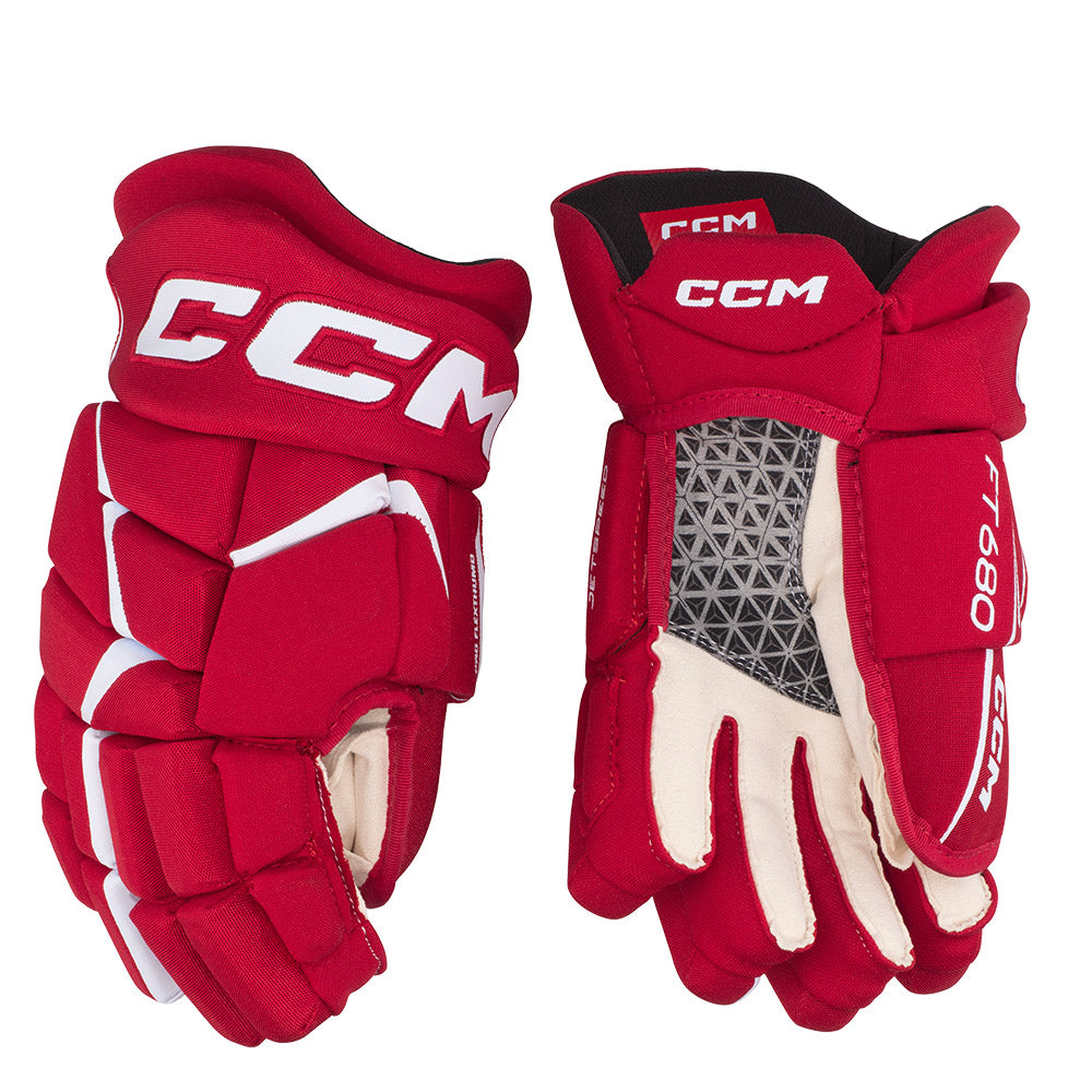 CCM Jetspeed FT680 Junior Ice Hockey Gloves - Youth Protective Gear for Ice Skating & Hockey Practice - Perfect for Games, Training & Winter Sports