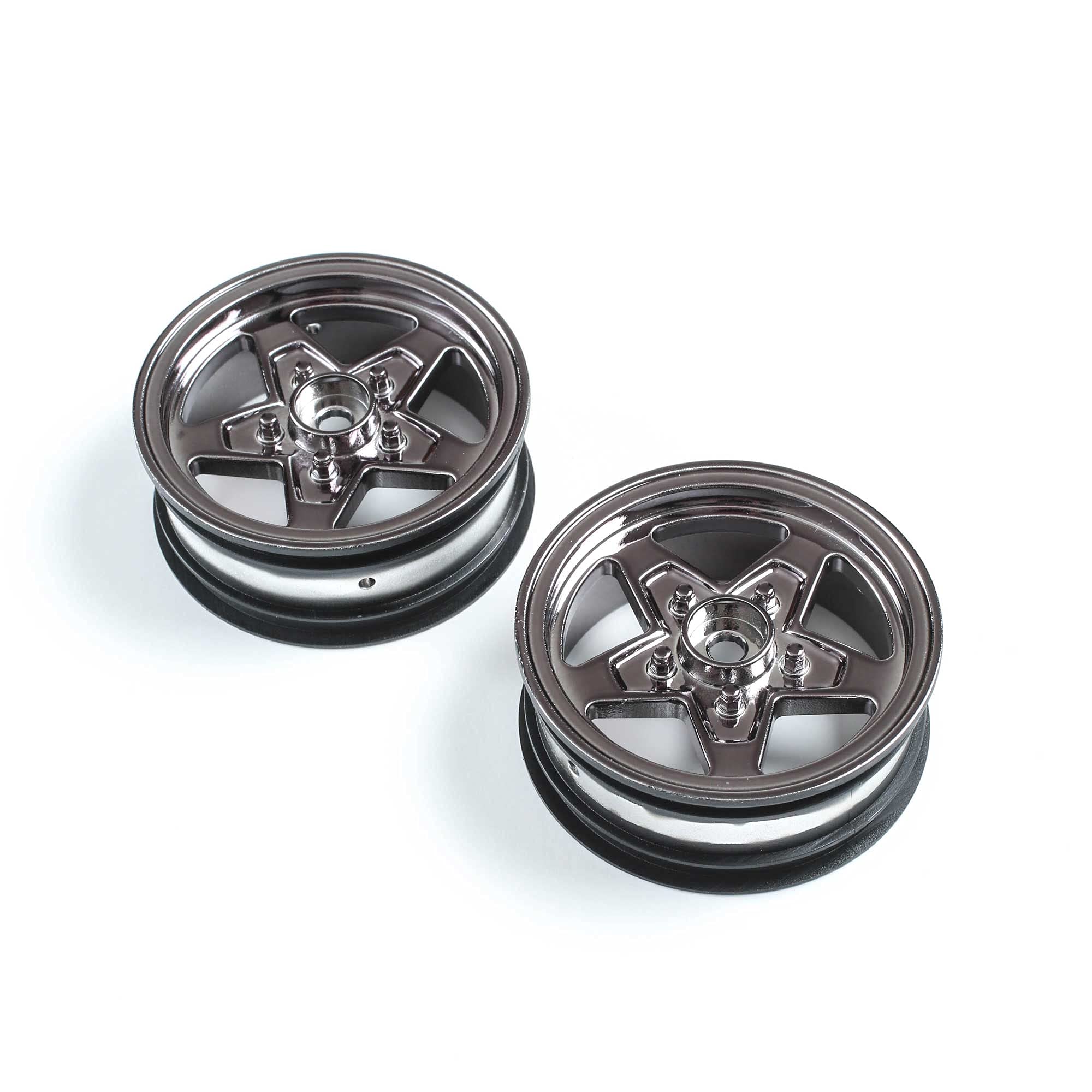 Losi Front Wheel Black Chrome 2 22S Drag LOS43049 RC Tire - High Performance RC Car Parts for Racing & Drifting - Perfect for Hobbyists & Professional RC Enthusiasts