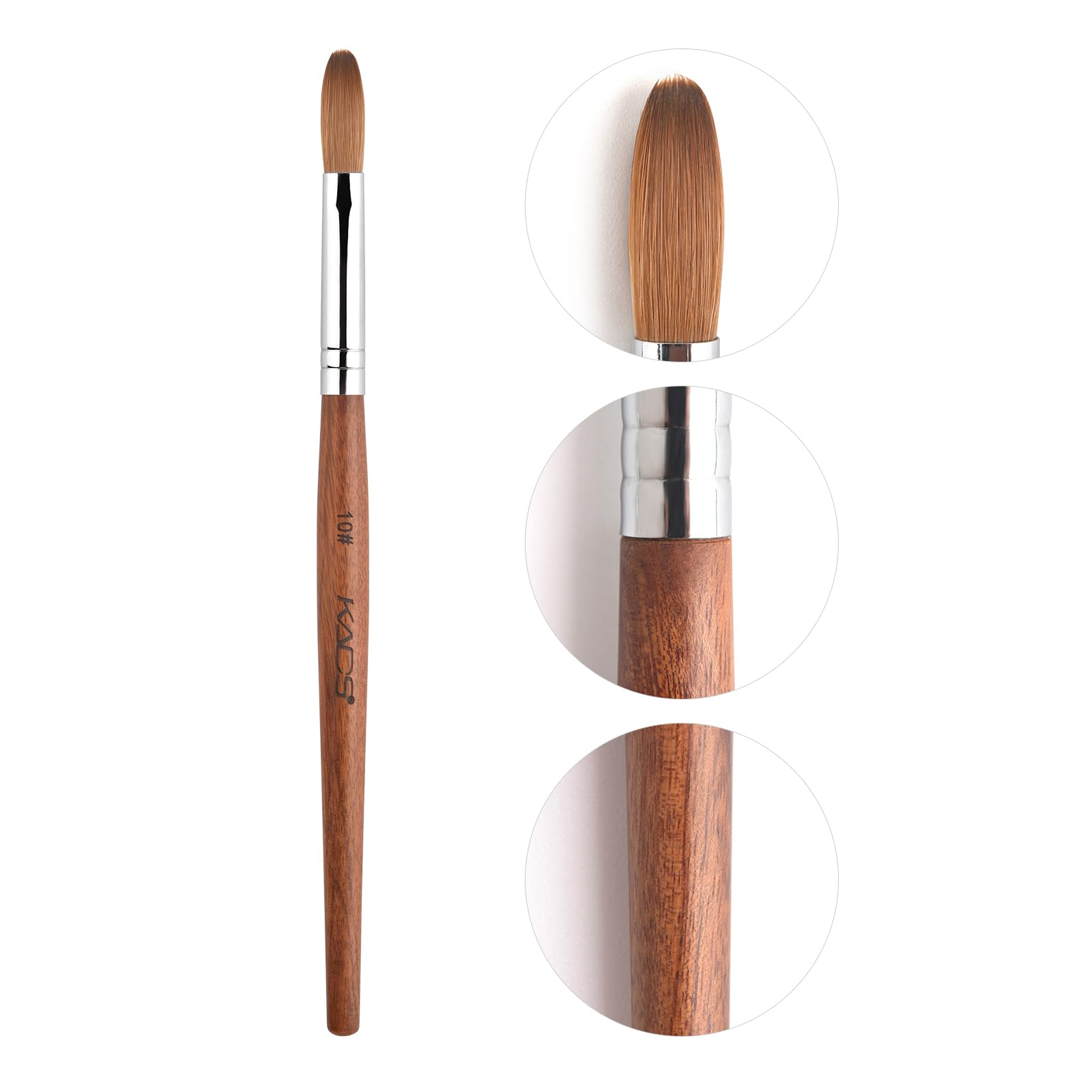 Professional Kolinsky Acrylic Nail Brush #10 - Red Wooden Handle Salon Nail Art Brush for Acrylic & Gel Nail Extensions - Perfect for Manicurists, Nail Technicians & DIY Nail Enthusiasts at Home or Salon