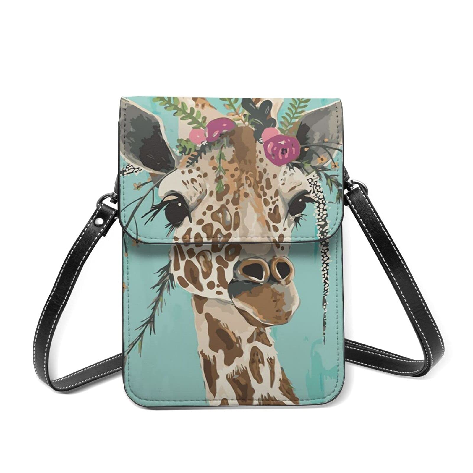 Wild Animal Giraffe Print Crossbody Phone Purse - Cute Mini Handbag with Adjustable Shoulder Strap for Women - Lightweight Wallet & Passport Holder - Perfect for Travel, Shopping, and Everyday Use