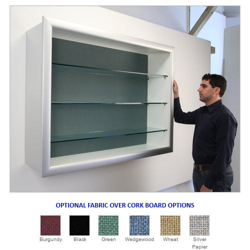 45x93 Shadow Box Display Case with Glass Shelves - Metal Framed SUPER WIDE FACE (10
