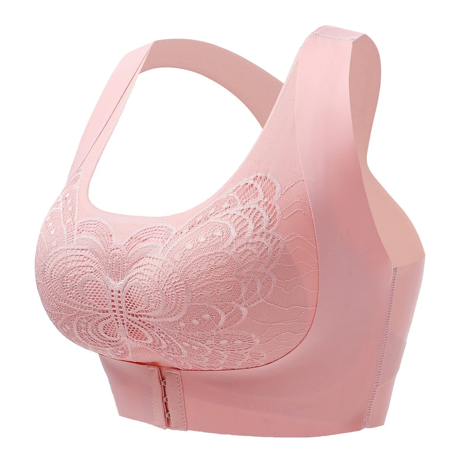 Wirefree Posture Support Bra for Women - Full Coverage Comfort Bralette with Shaping Cup & Front Zip - Perfect for Everyday Wear, Yoga, and Relaxation