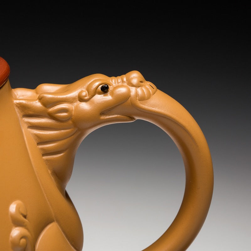Premium Yixing Yellow Clay Fish & Dragon Tea Cup - Handcrafted Chinese Ceramic Teacup for Gongfu Tea Ceremony, Perfect Gift for Tea Lovers