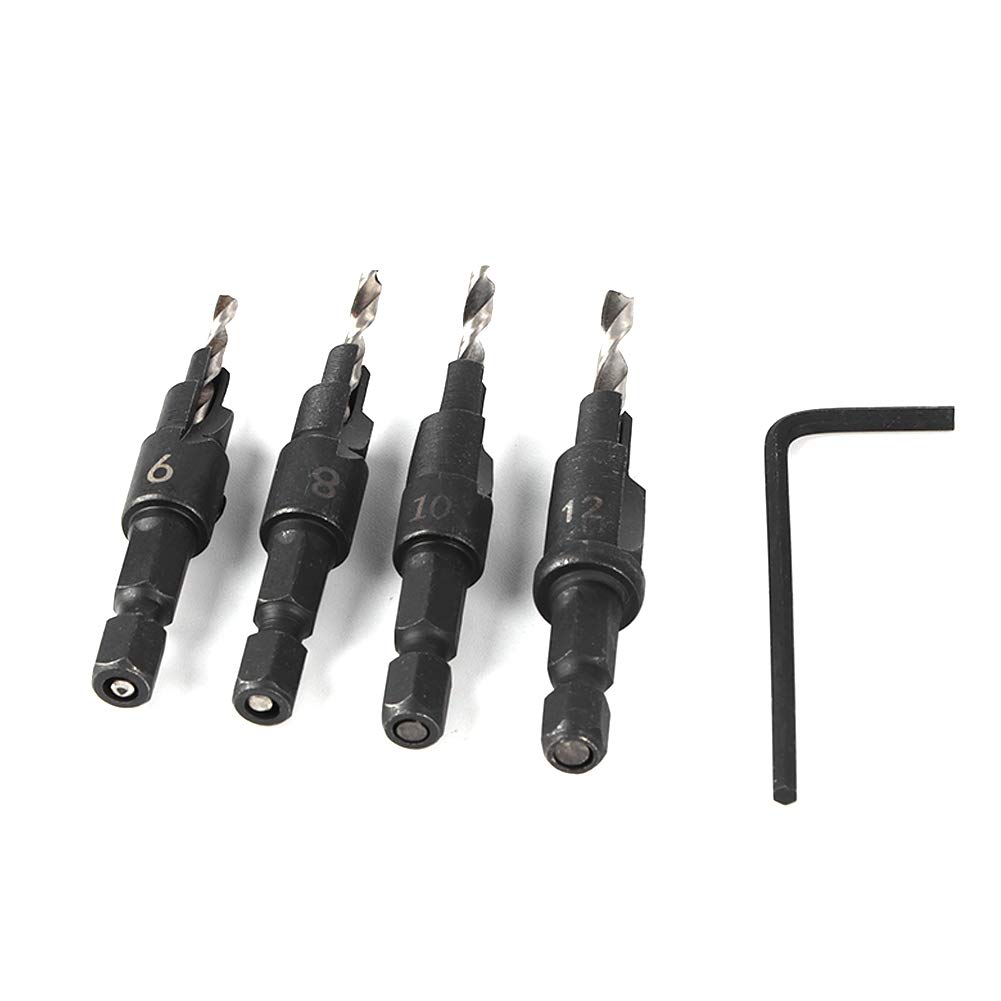Ftory 4Pcs High-Speed Steel Hex Shank Drill Bit Set - Quick Change Design for Metal, Steel, Wood & Plastic Drilling - Perfect for DIY Projects, Home Repairs & Professional Construction Work
