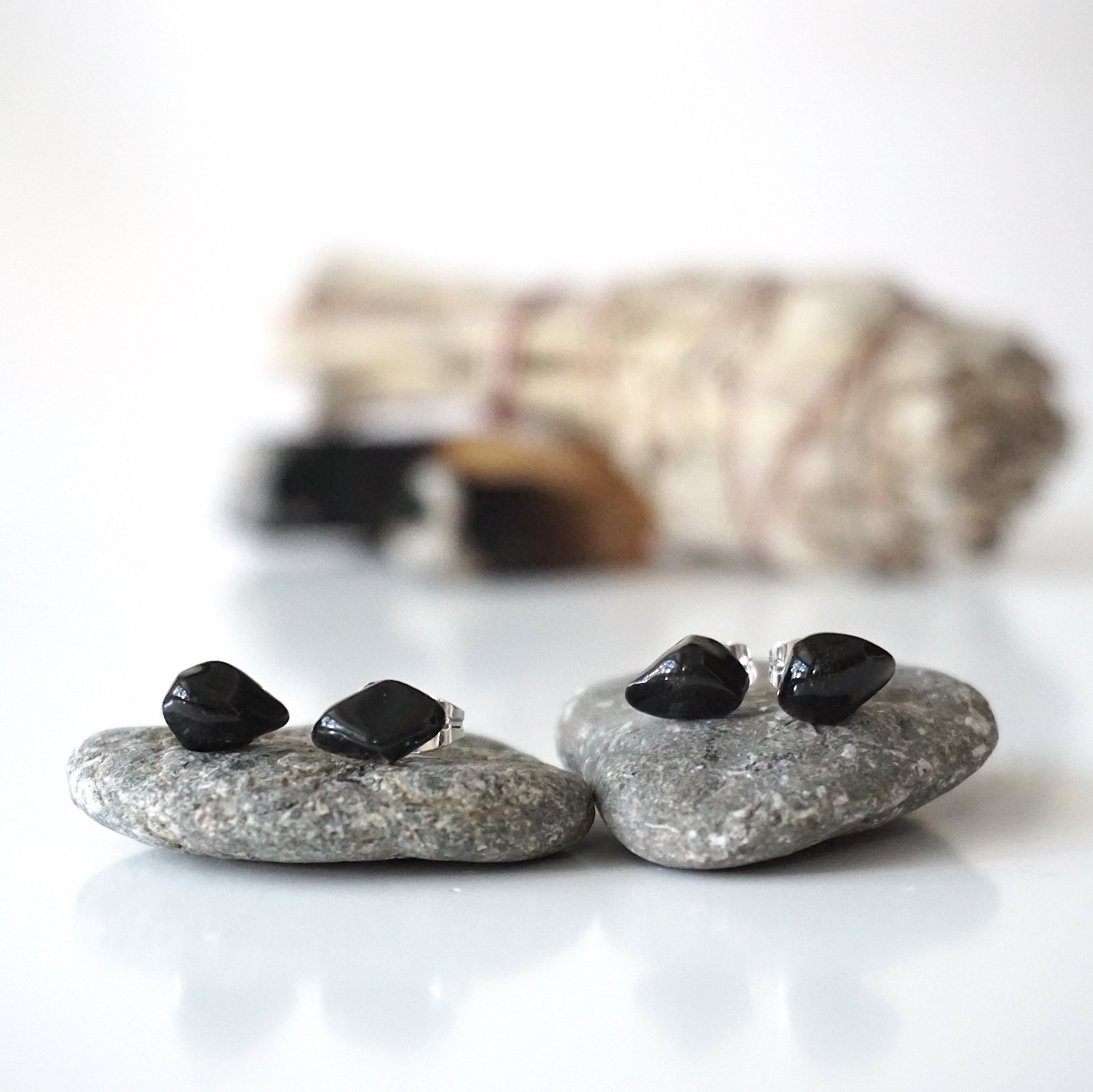 Onyx Stud Earrings for Women - Hypoallergenic Post Earrings for Sensitive Ears - Perfect for Everyday Wear, Office & Special Occasions